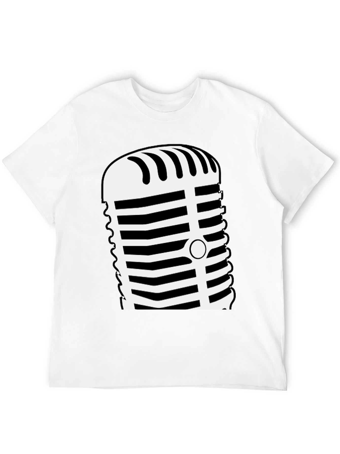 Retro Microphone Graphic Tee - Classic Vocal Style