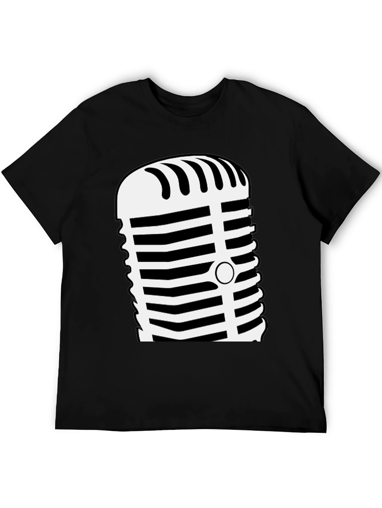 Retro Microphone Graphic Tee - Classic Vocal Style