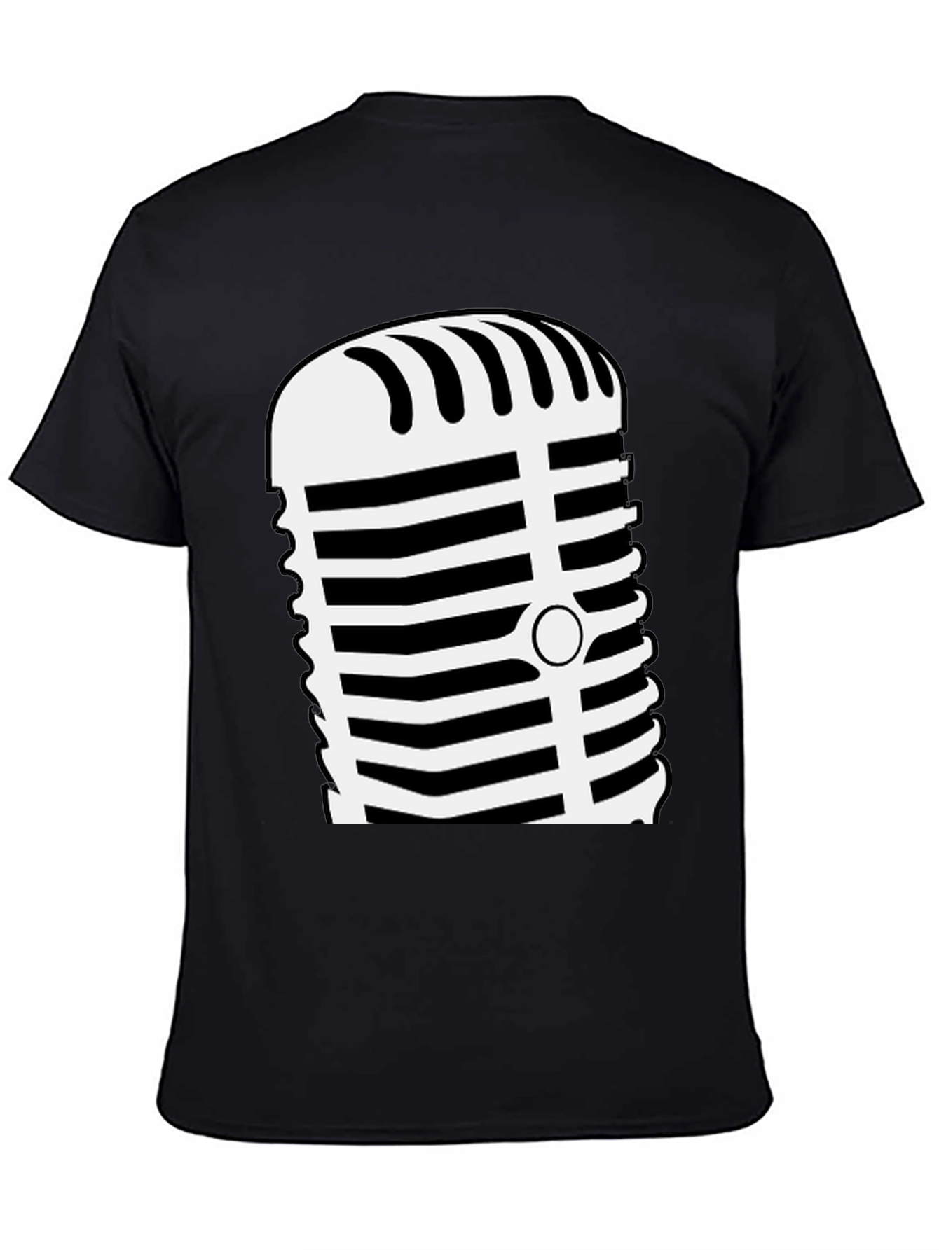 Retro Microphone Graphic Tee - Classic Vocal Style