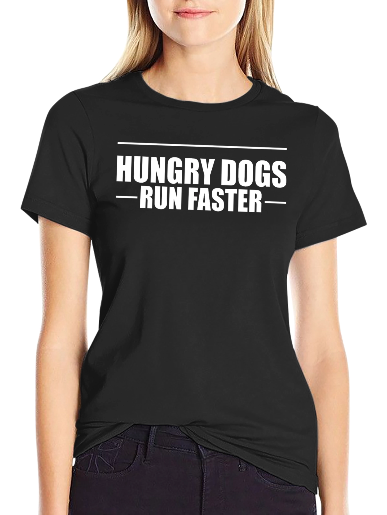 Hungry Dogs Run Faster Black T-Shirt