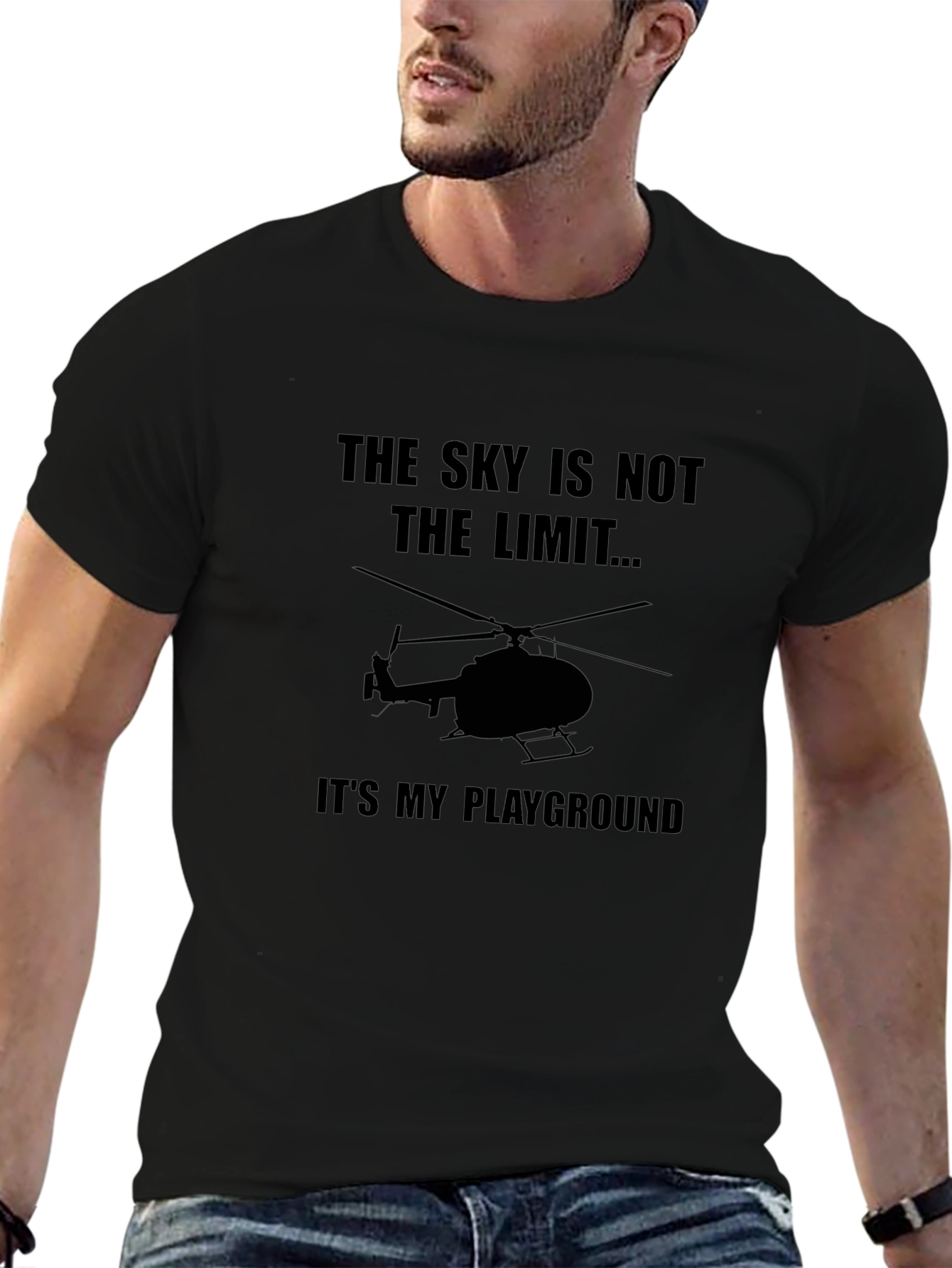 Skys Not The Limit Helicopter Graphic Tee