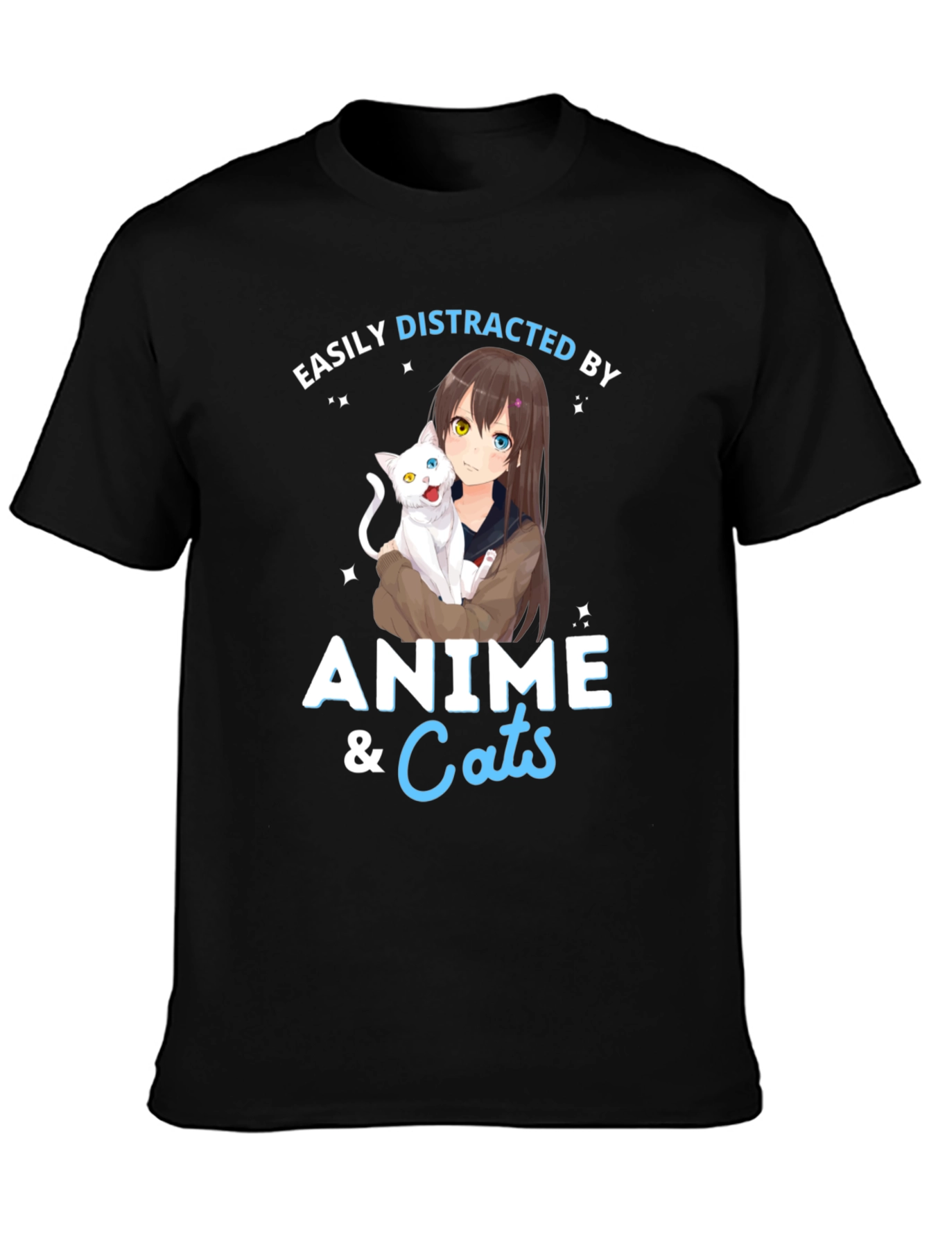 Easily Distracted By Anime & Cats T-Shirt