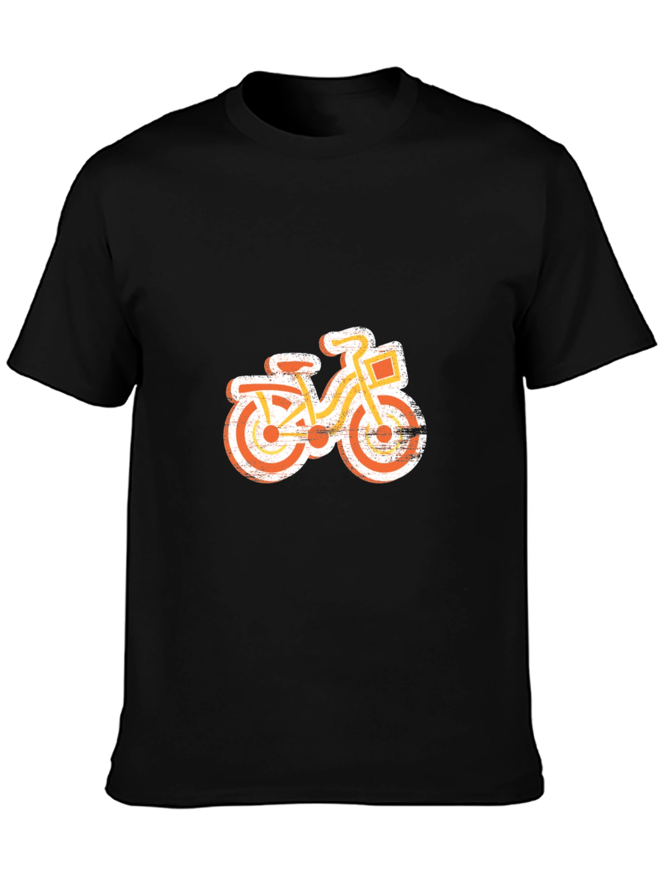 Retro Bike Graphic Tee - Black Cotton T-Shirt