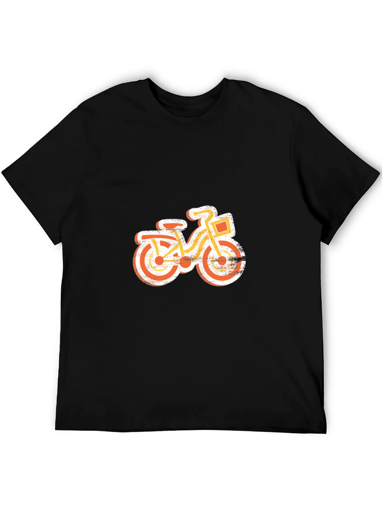 Retro Bike Graphic Tee - Black Cotton T-Shirt
