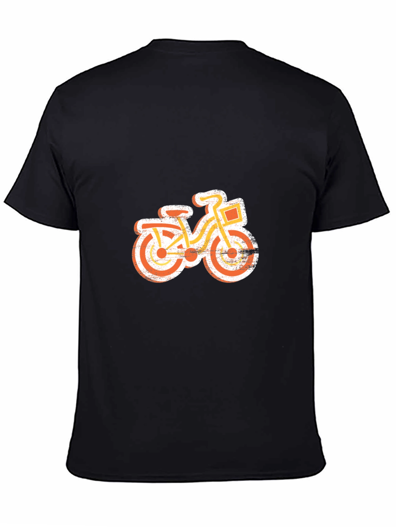 Retro Bike Graphic Tee - Black Cotton T-Shirt