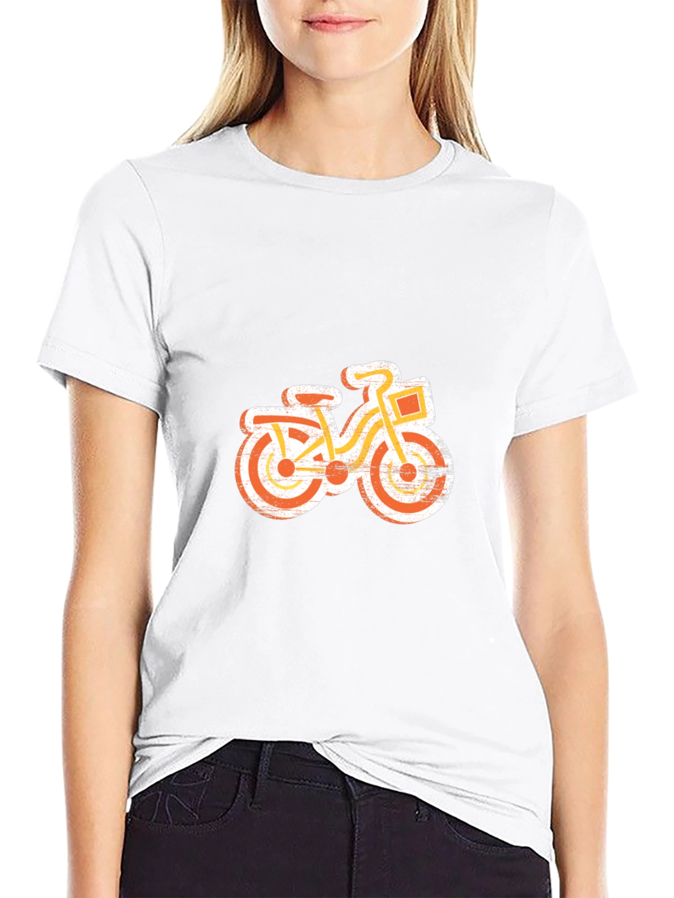 Retro Bike Graphic Tee - Black Cotton T-Shirt