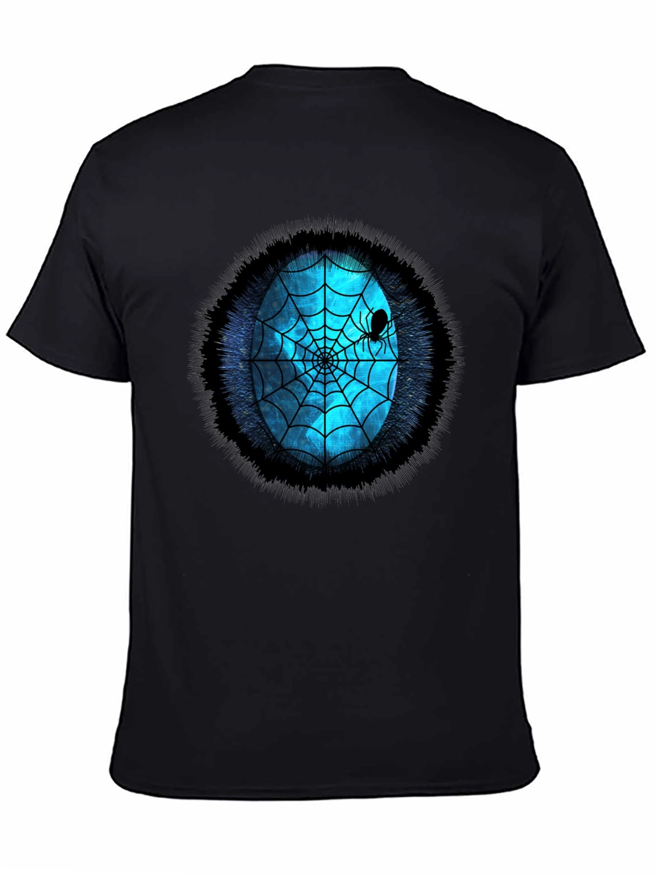 Spider Web Graphic Tee - Blue Oval Design