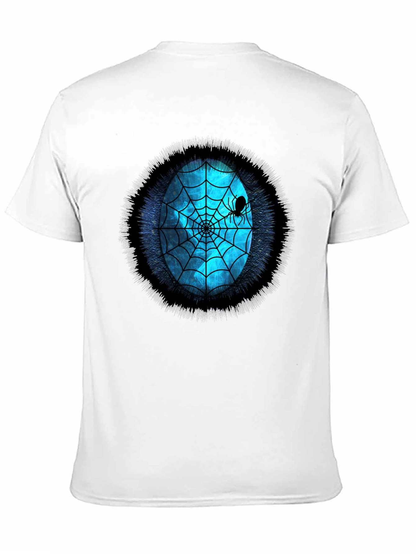 Spider Web Graphic Tee - Blue Oval Design