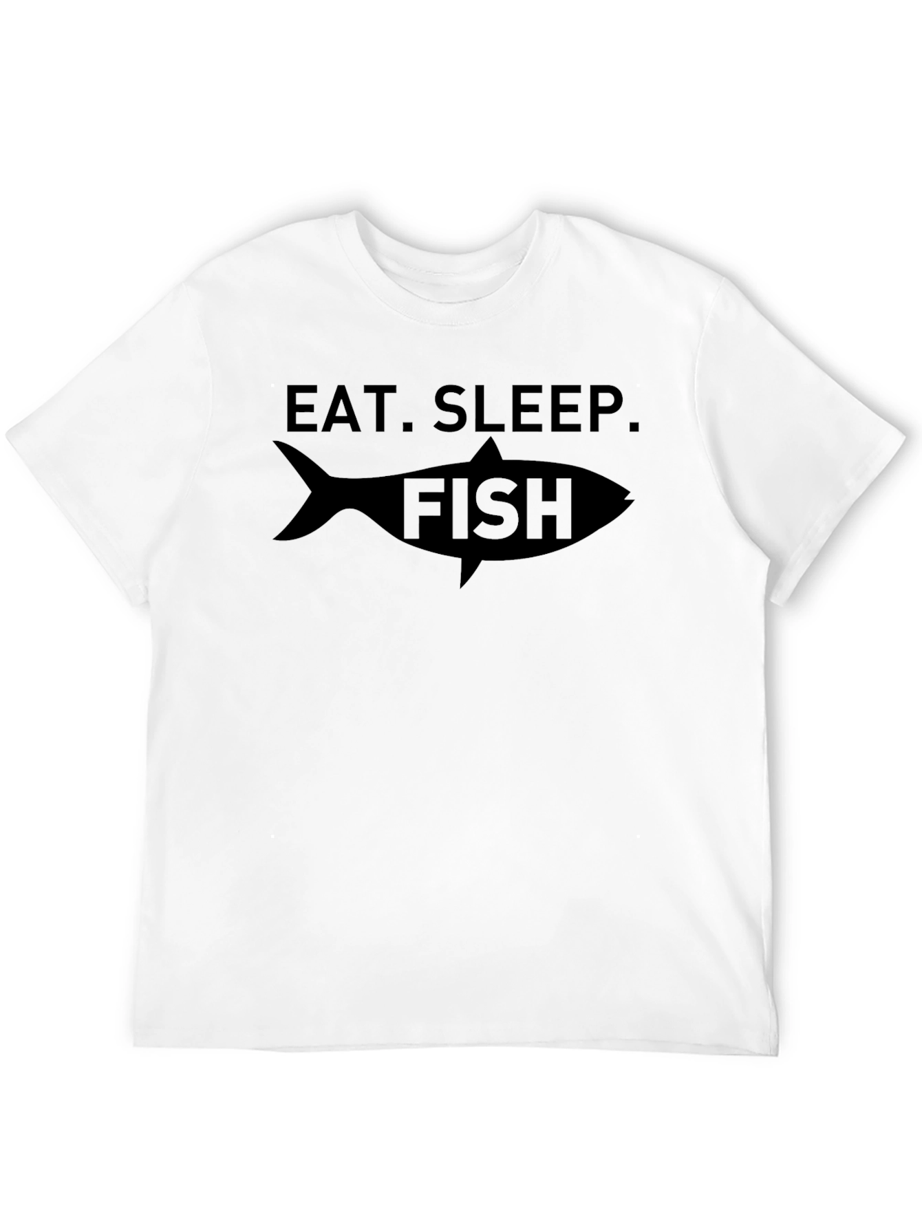 Eat Sleep Fish Black Graphic T-Shirt