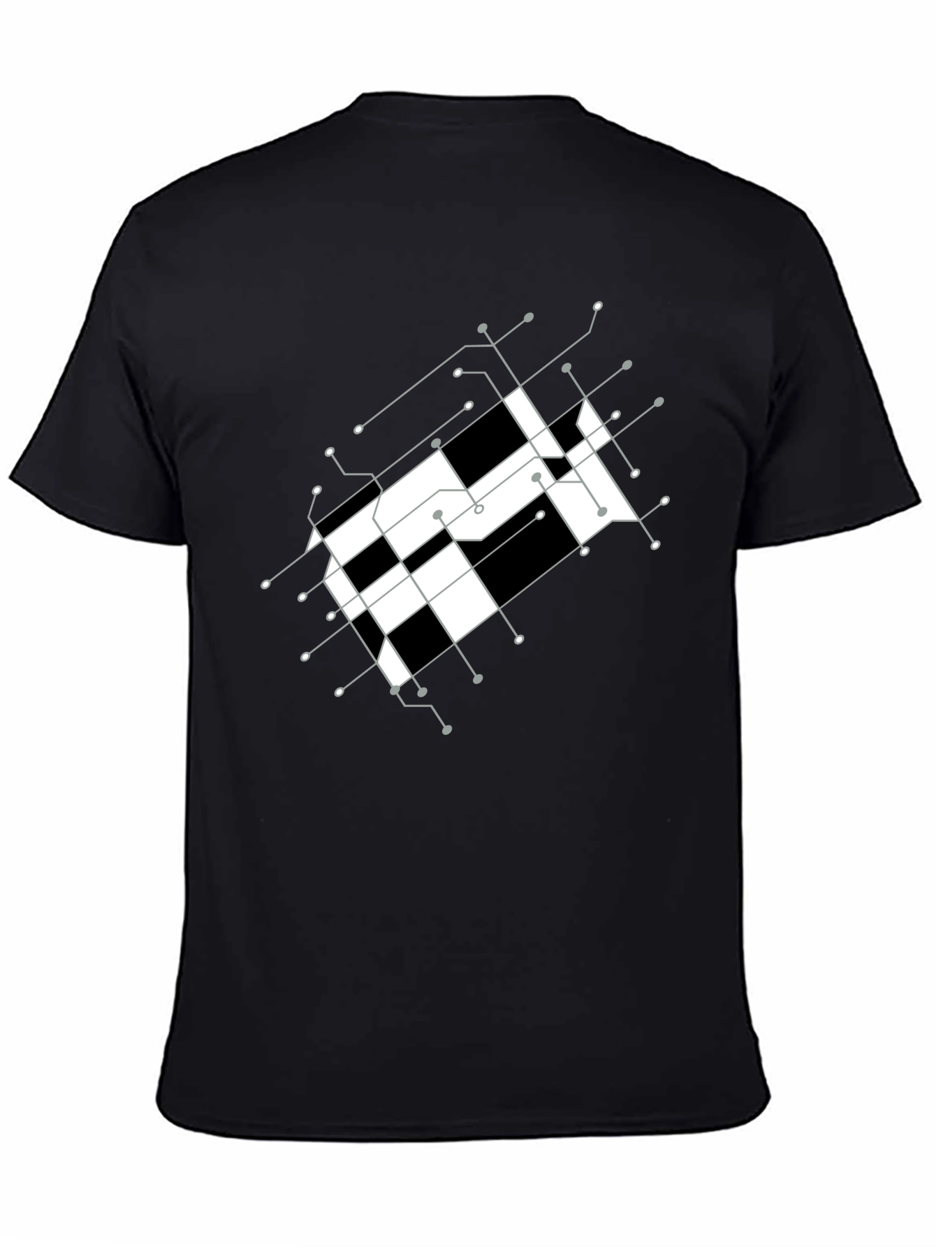 Abstract Grid Graphic Tee - Modern Design