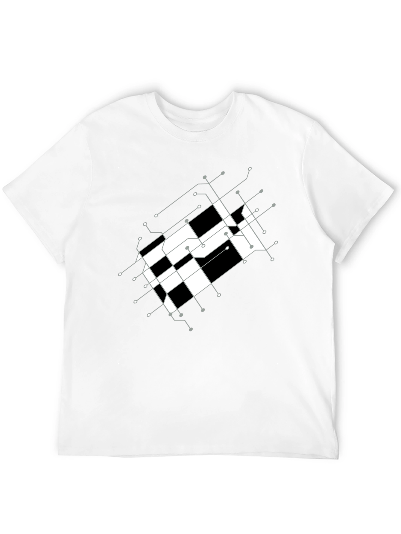 Abstract Grid Graphic Tee - Modern Design