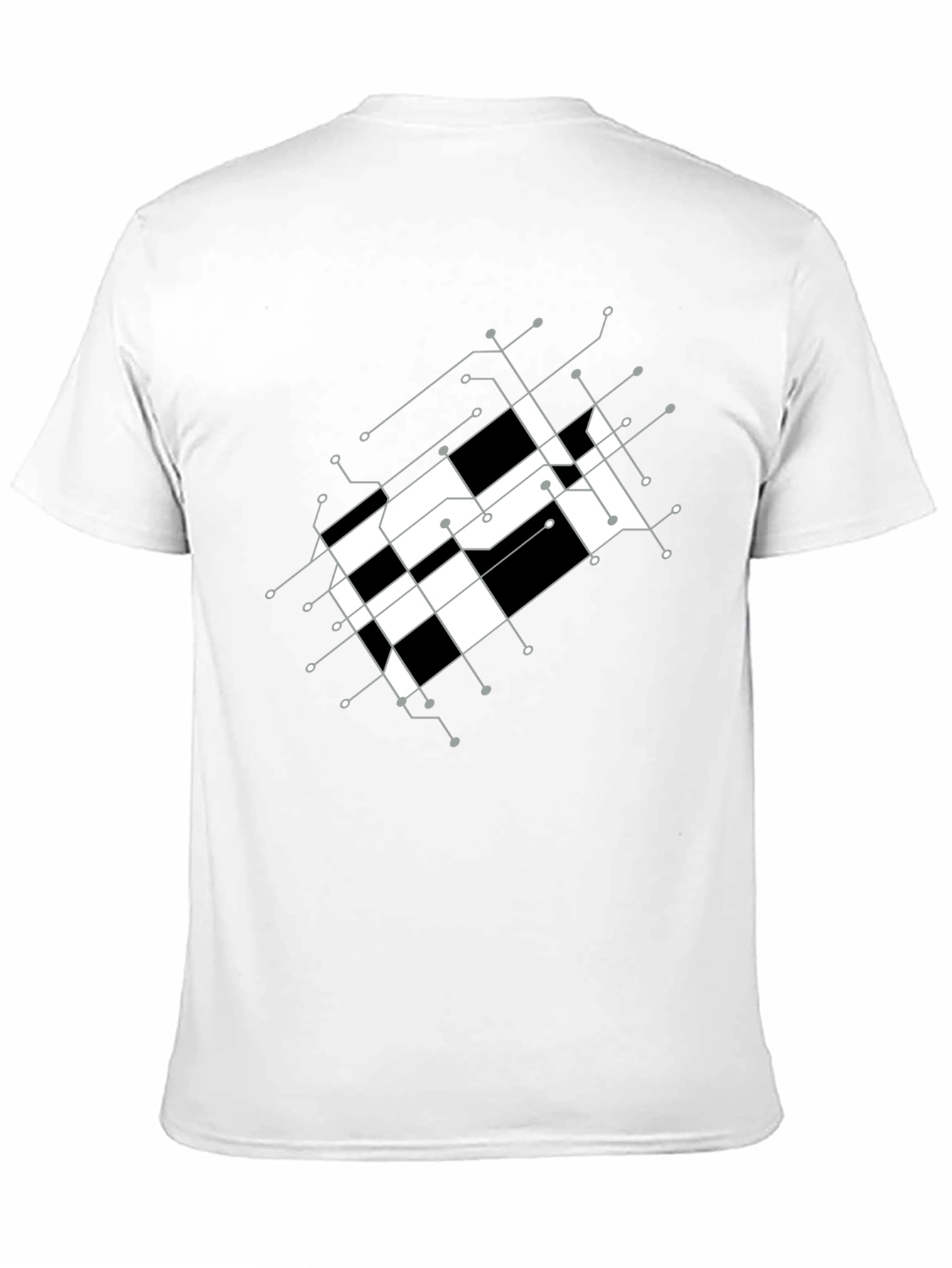 Abstract Grid Graphic Tee - Modern Design