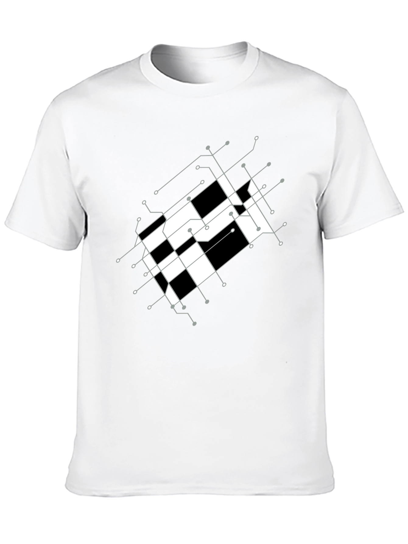 Abstract Grid Graphic Tee - Modern Design