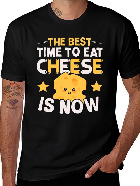 Funny Cheese Lover T-Shirt - Best Time to Eat Cheese!