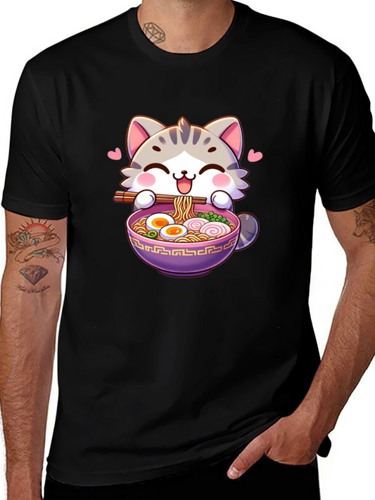 Cute Cat Ramen Bowl T-Shirt