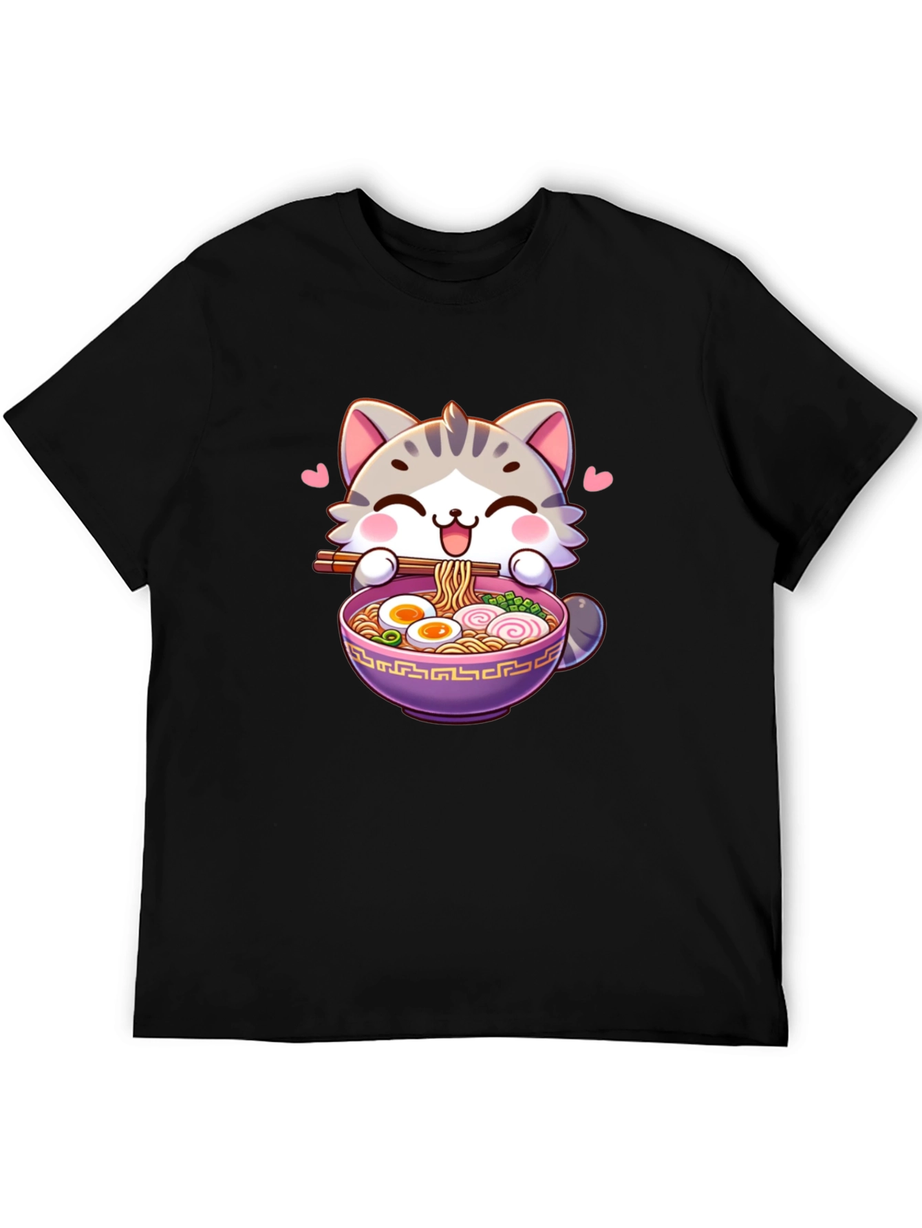 Cute Cat Ramen Bowl T-Shirt