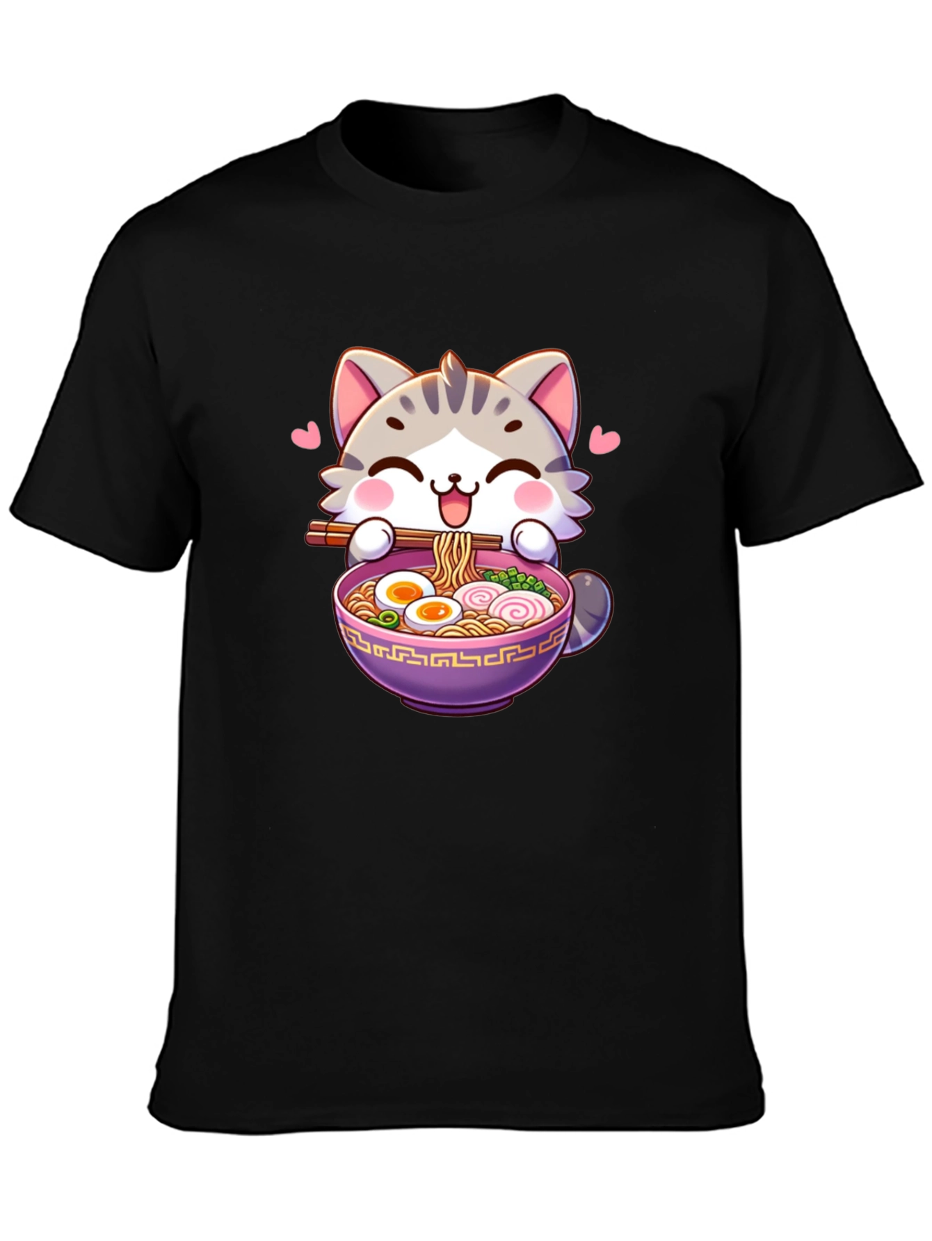 Cute Cat Ramen Bowl T-Shirt