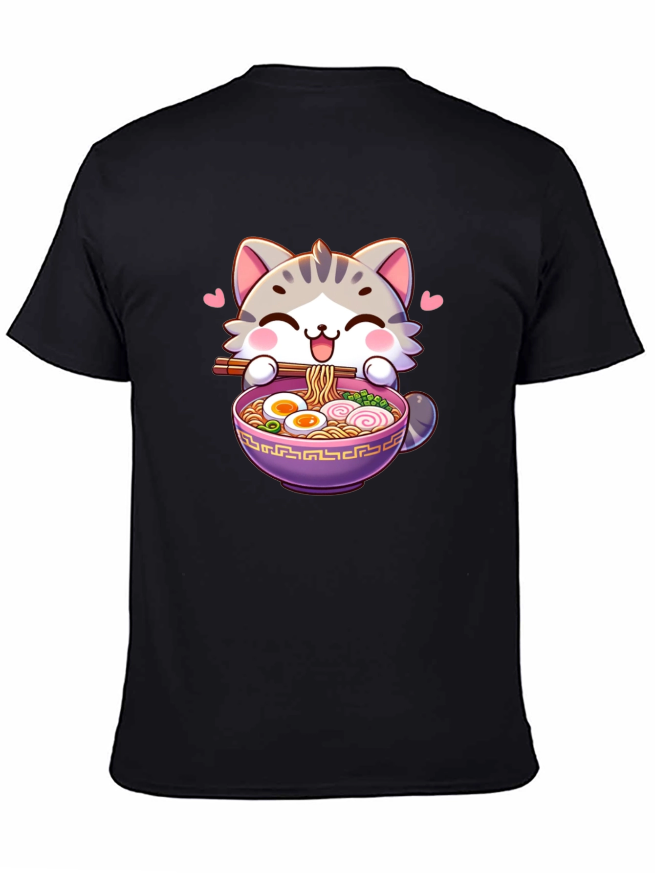 Cute Cat Ramen Bowl T-Shirt