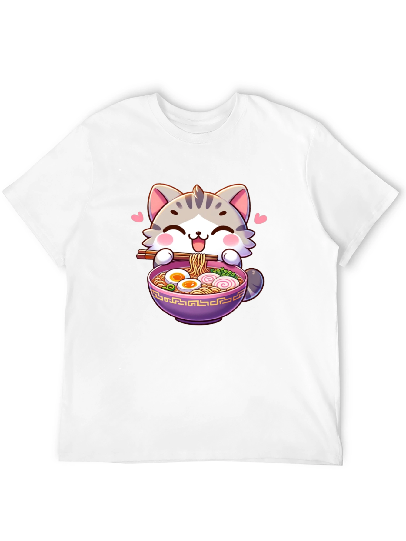 Cute Cat Ramen Bowl T-Shirt