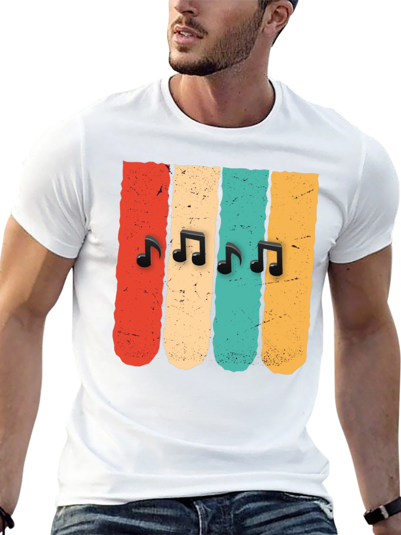 Retro Music Notes T-Shirt