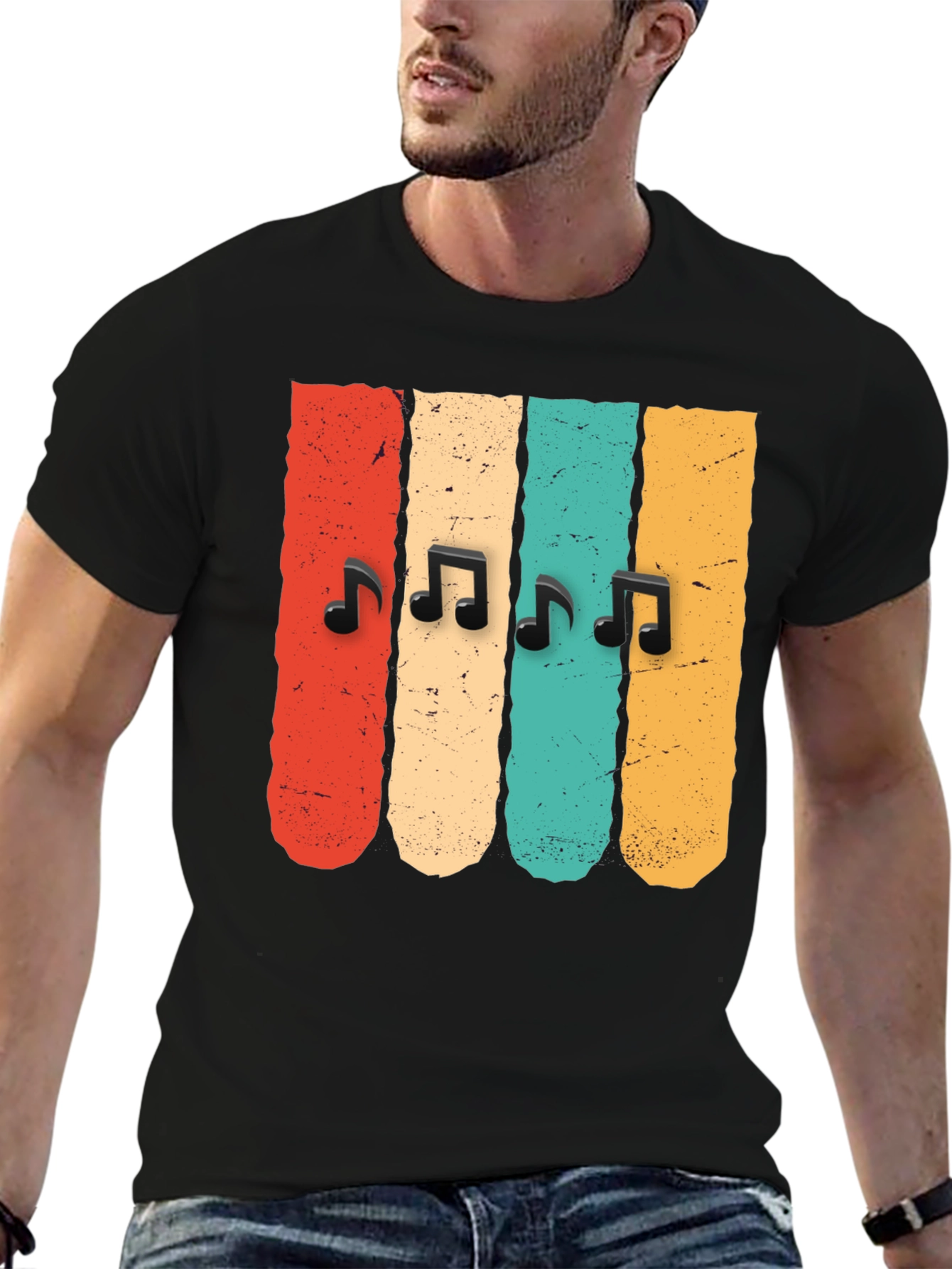 Retro Music Notes T-Shirt