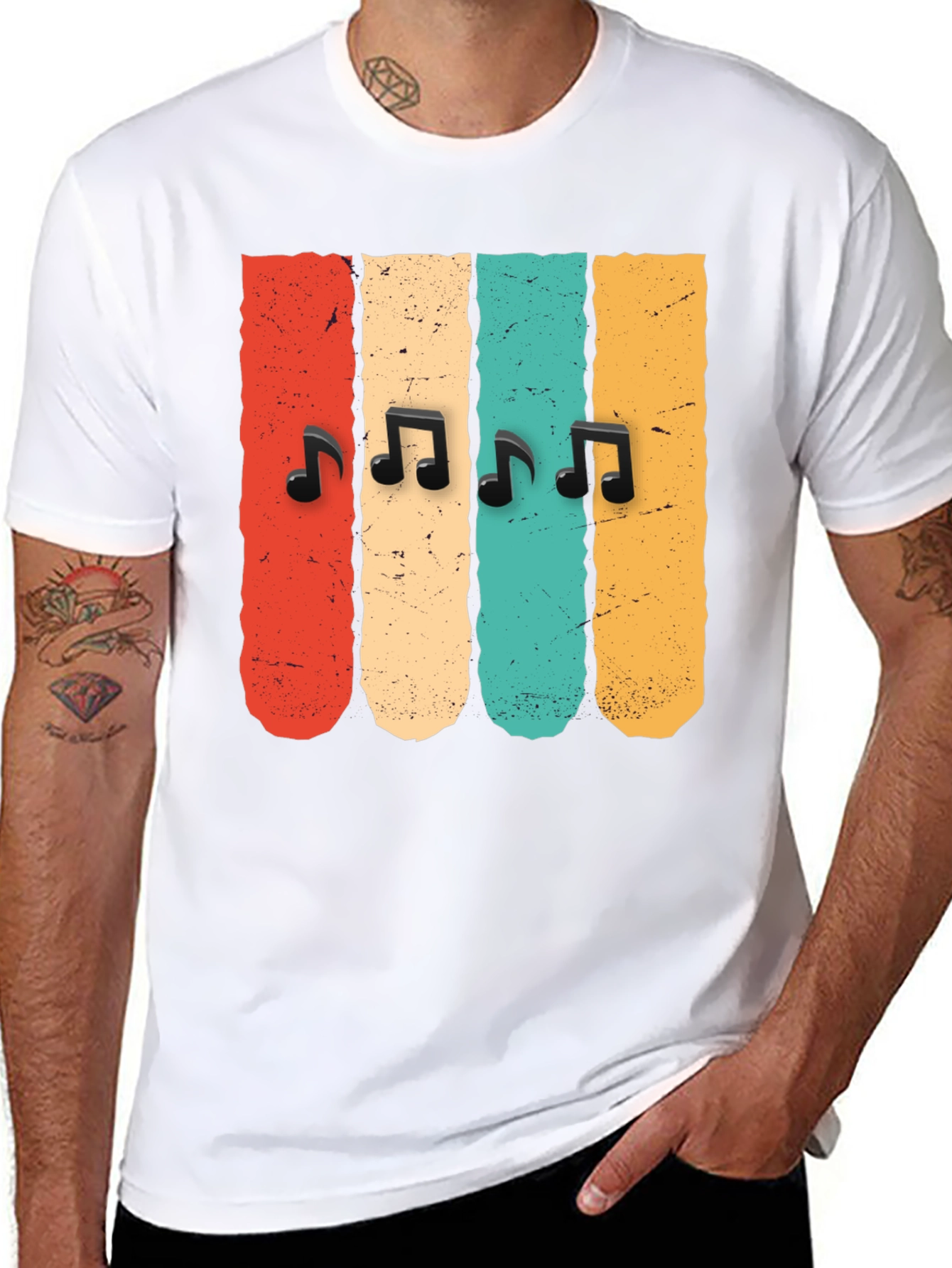Retro Music Notes T-Shirt