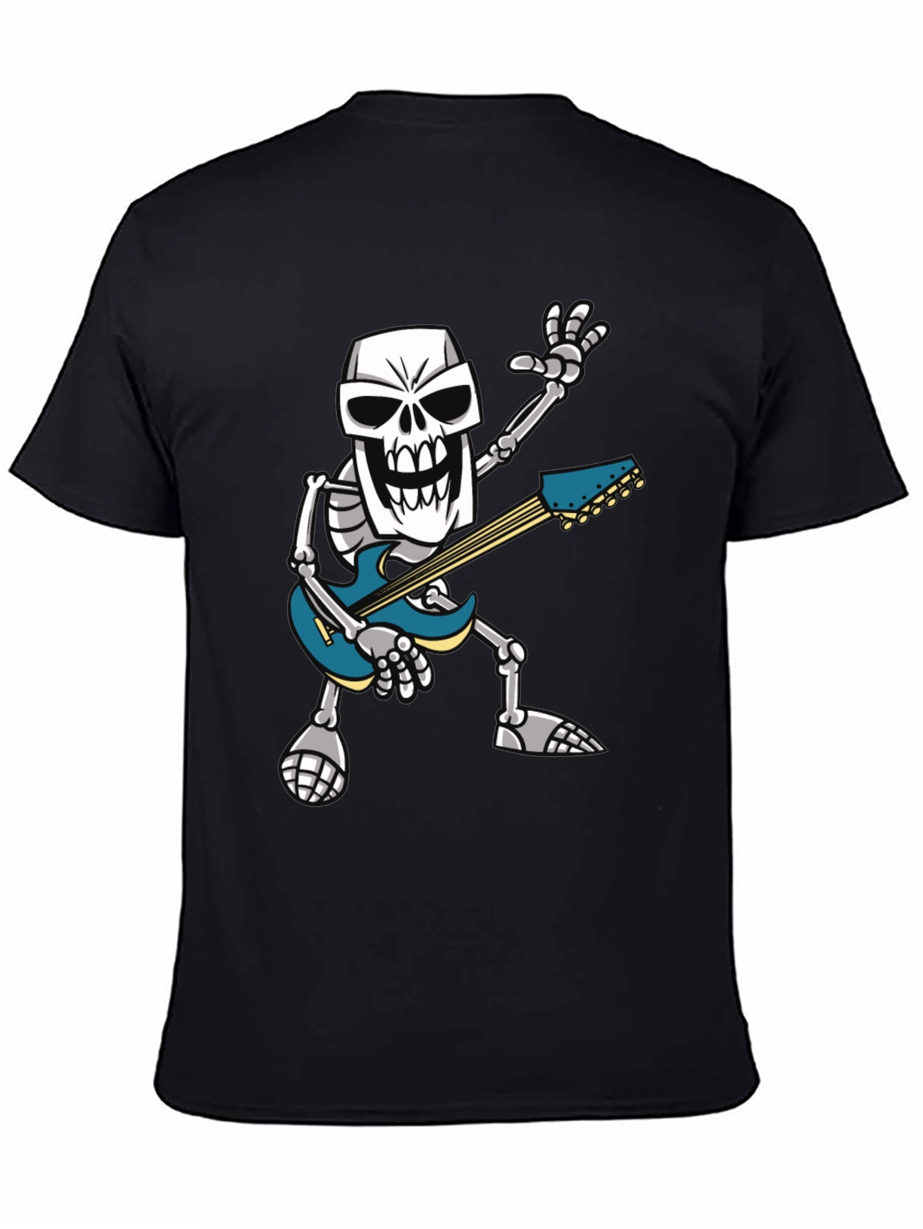 Skeleton Guitarist Graphic T-Shirt - Rock Out in Style!