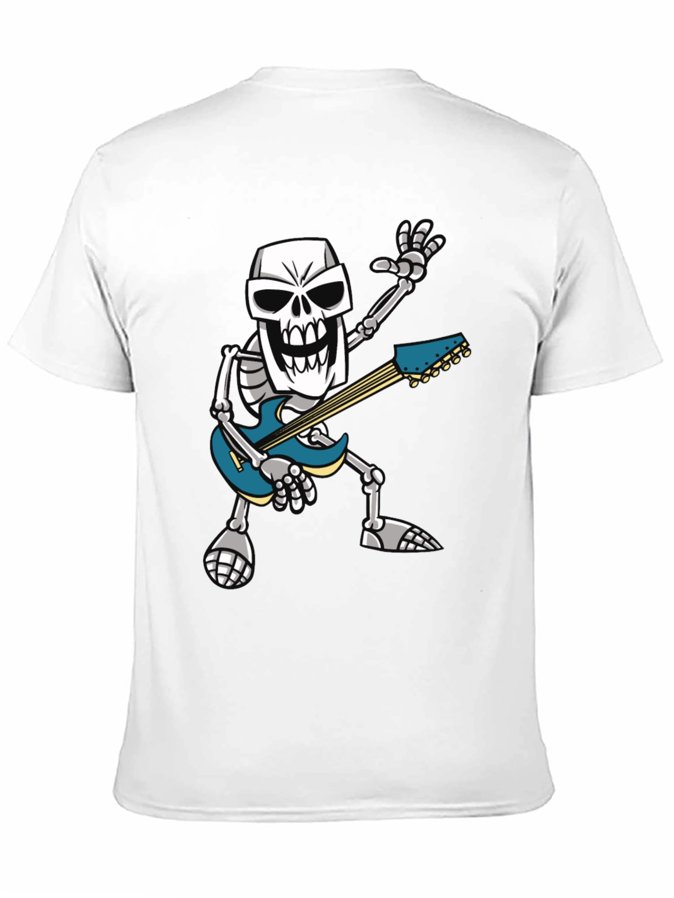 Skeleton Guitarist Graphic T-Shirt - Rock Out in Style!