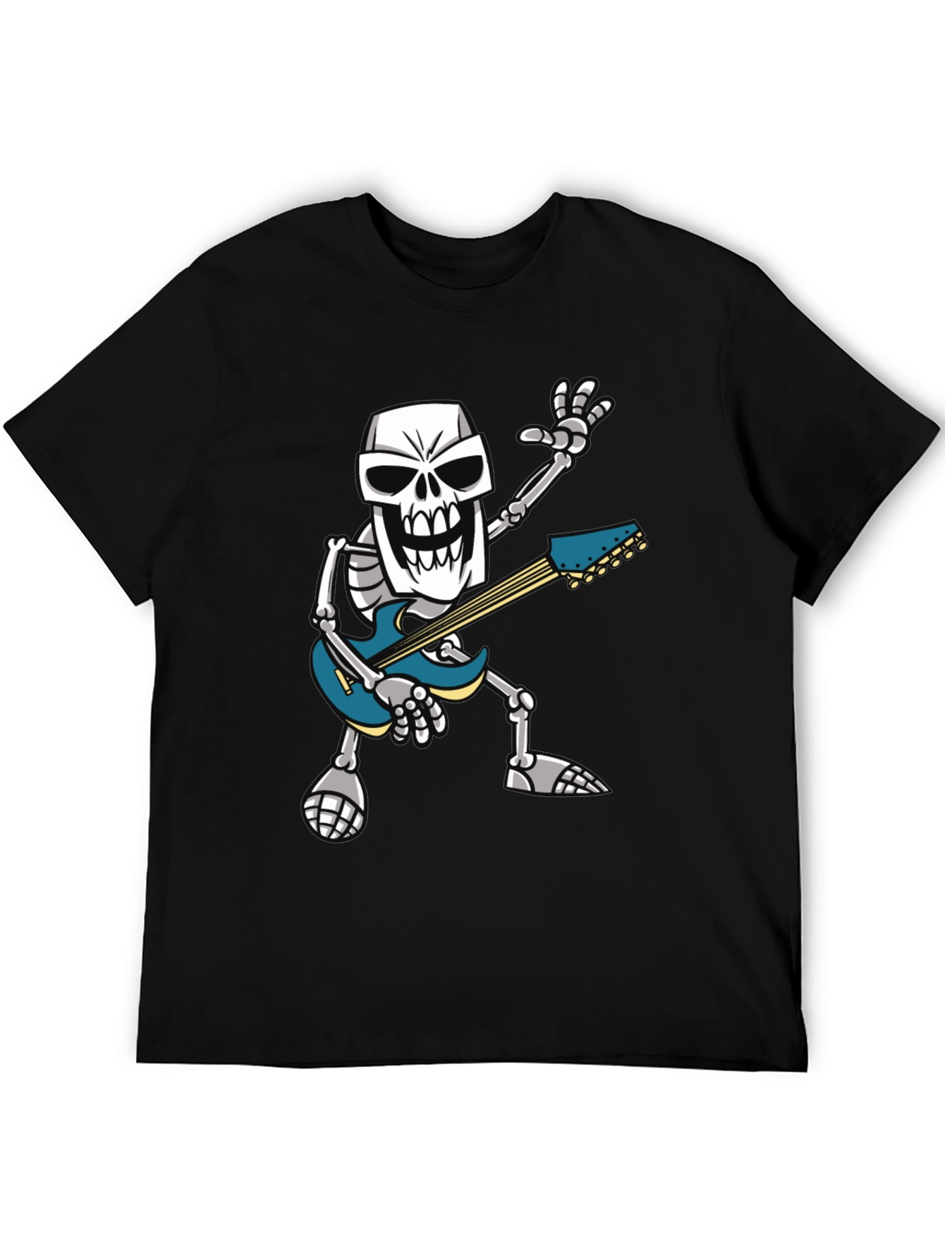 Skeleton Guitarist Graphic T-Shirt - Rock Out in Style!