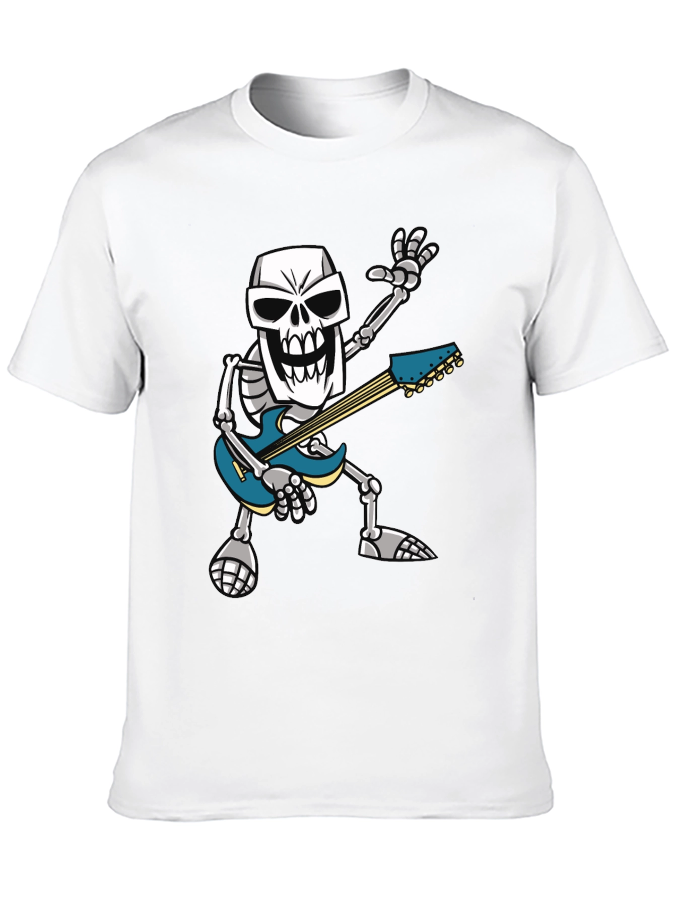 Skeleton Guitarist Graphic T-Shirt - Rock Out in Style!