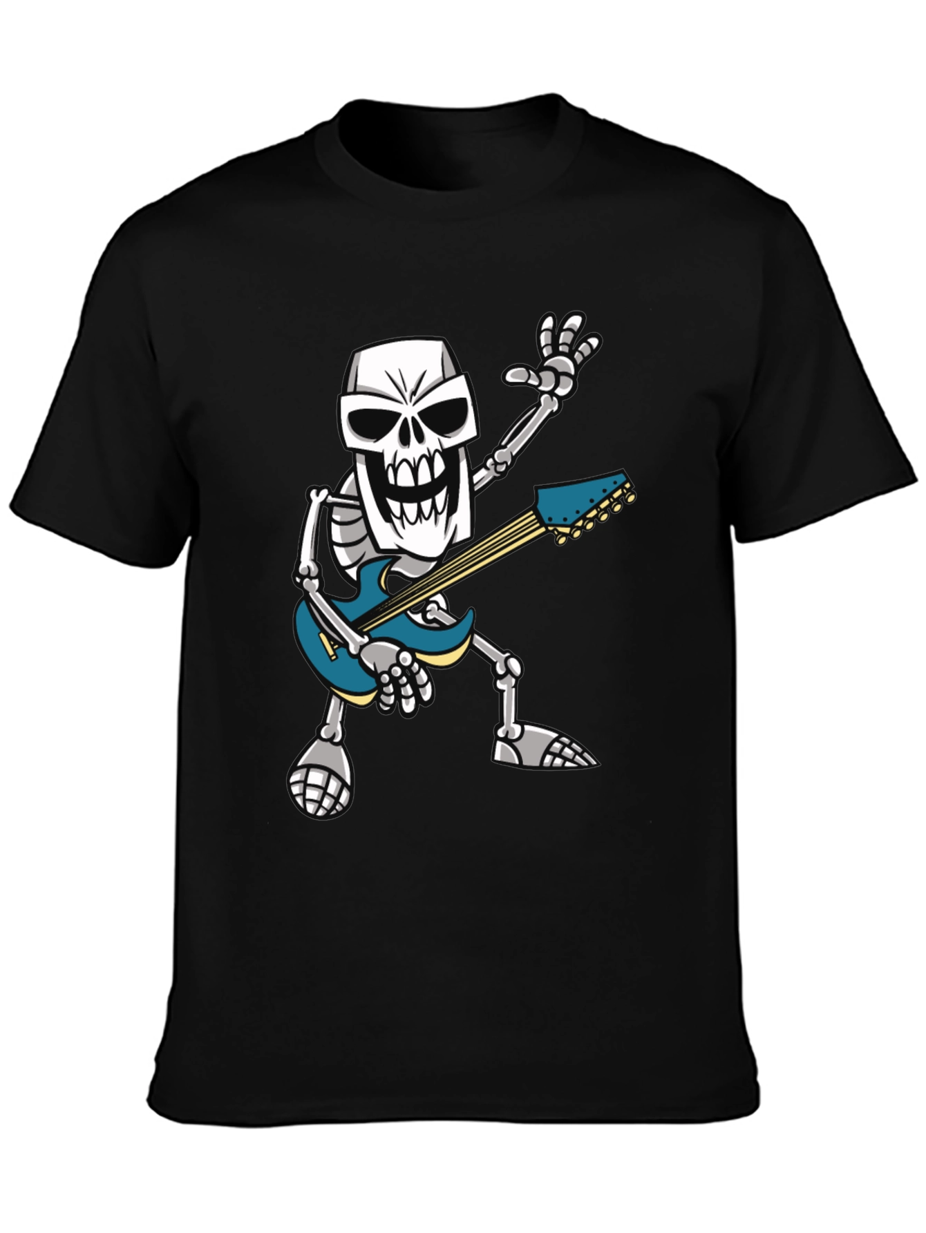 Skeleton Guitarist Graphic T-Shirt - Rock Out in Style!