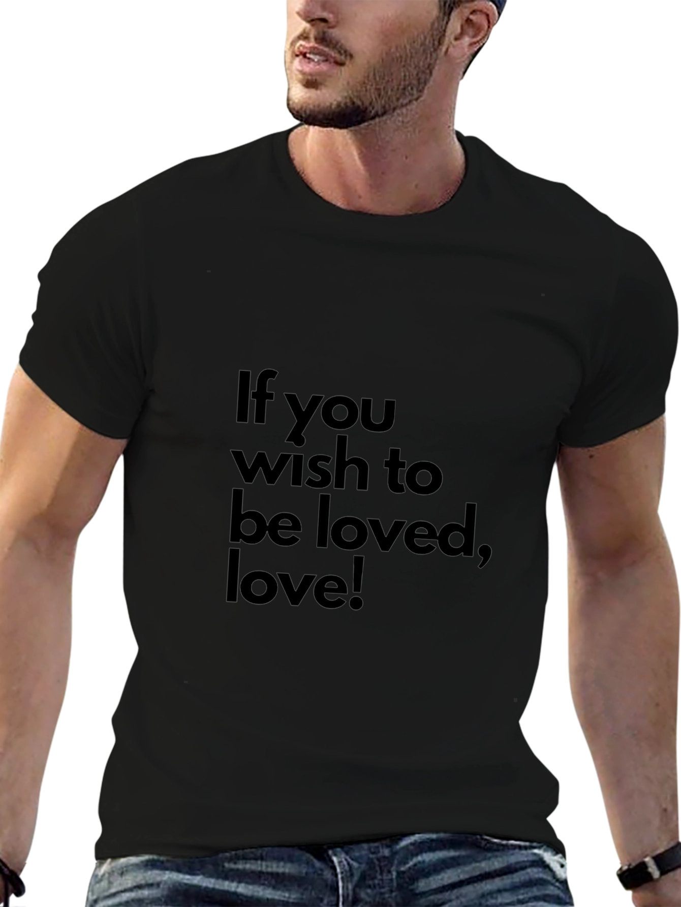 Inspirational Love Graphic Tee - Stylish Black T-Shirt