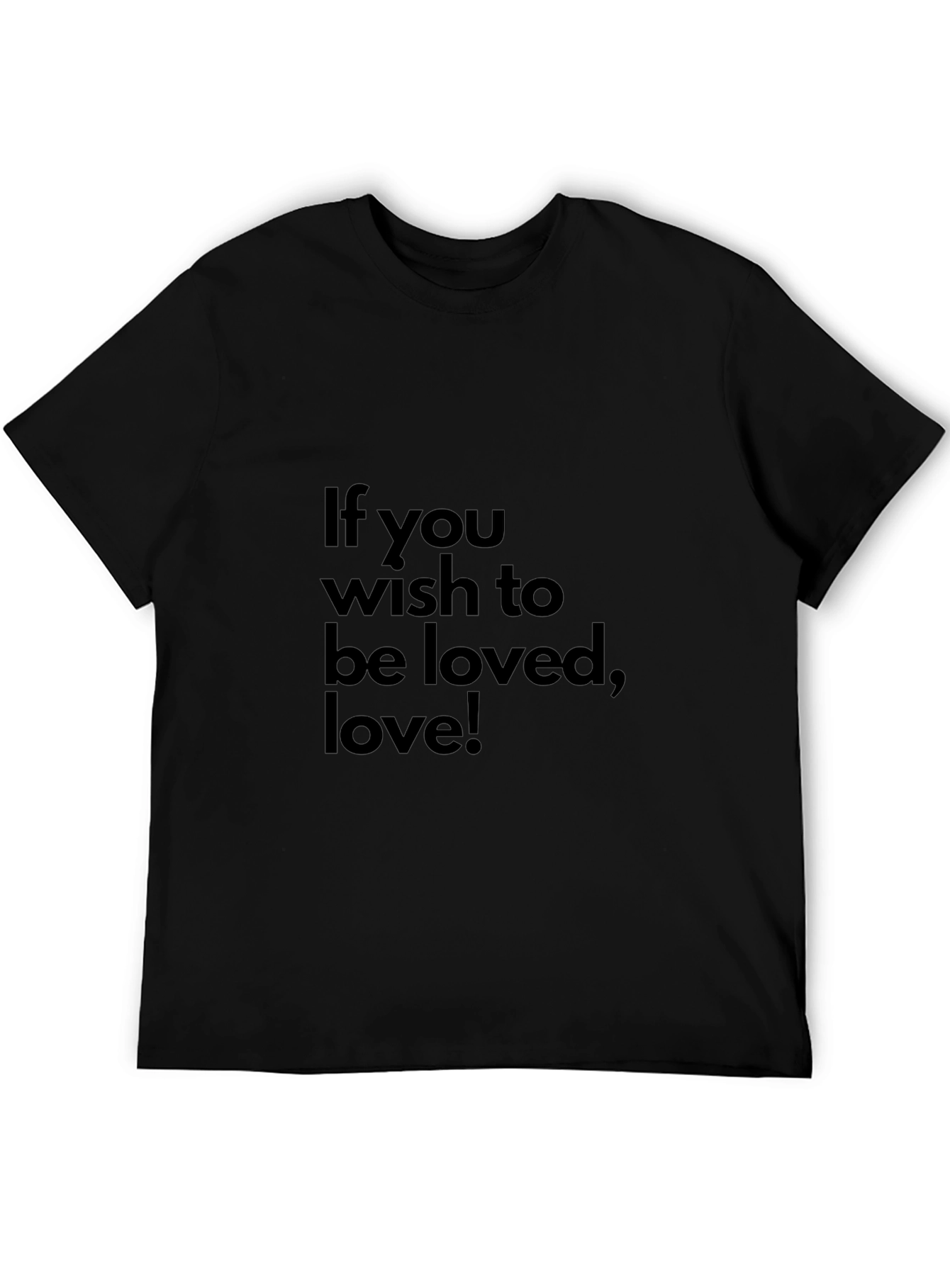 Inspirational Love Graphic Tee - Stylish Black T-Shirt