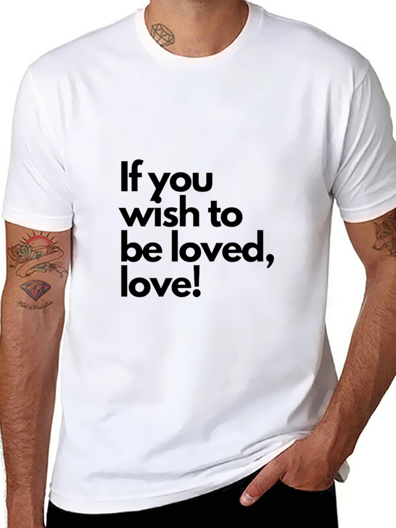 Inspirational Love Graphic Tee - Stylish Black T-Shirt
