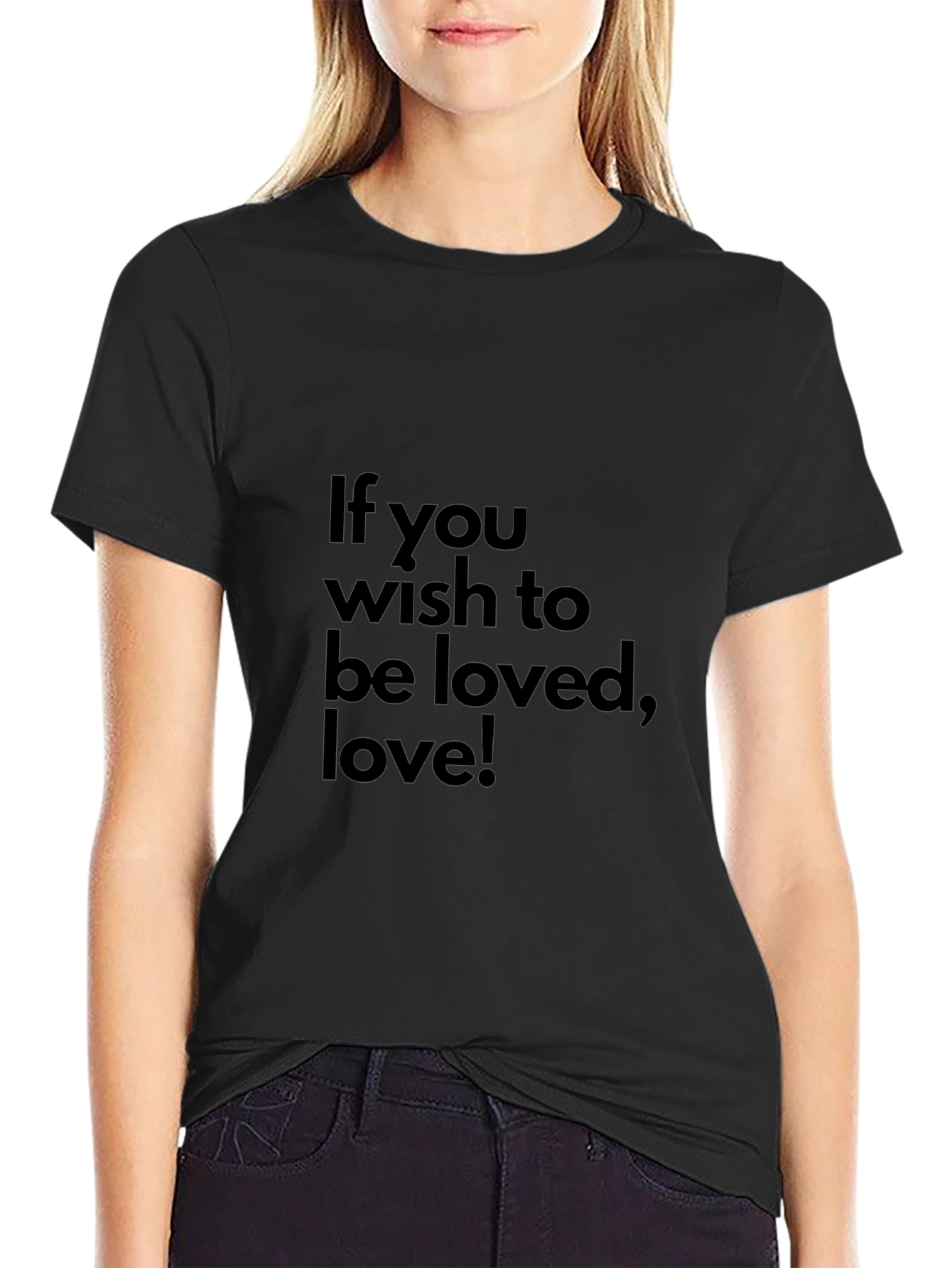 Inspirational Love Graphic Tee - Stylish Black T-Shirt