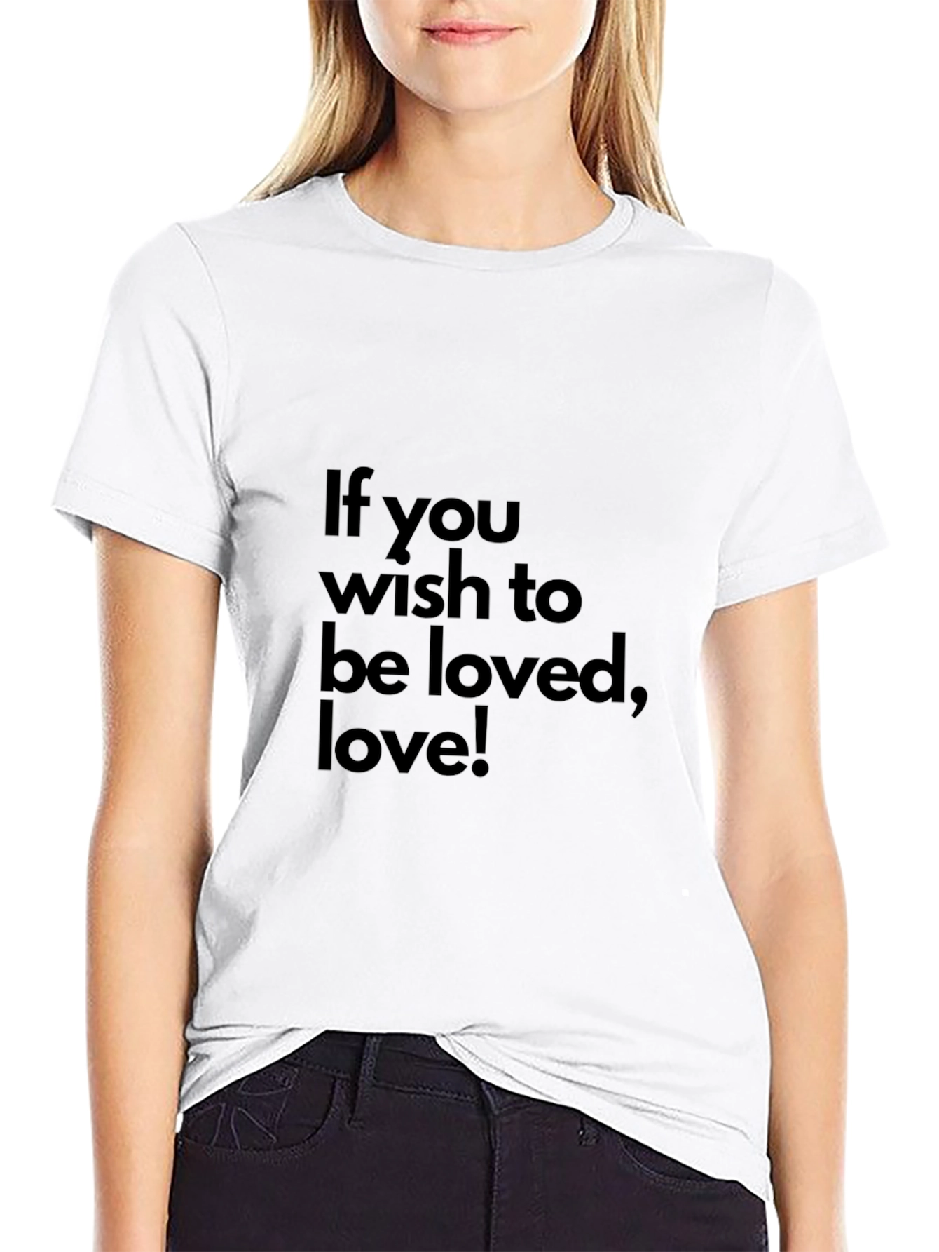 Inspirational Love Graphic Tee - Stylish Black T-Shirt