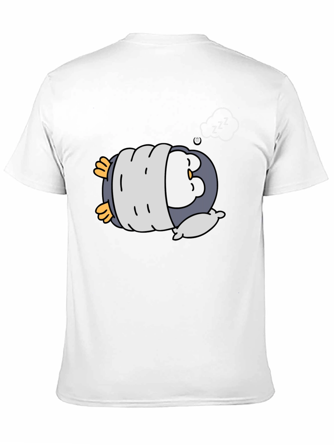 Cute Sleeping Penguin Black T-Shirt