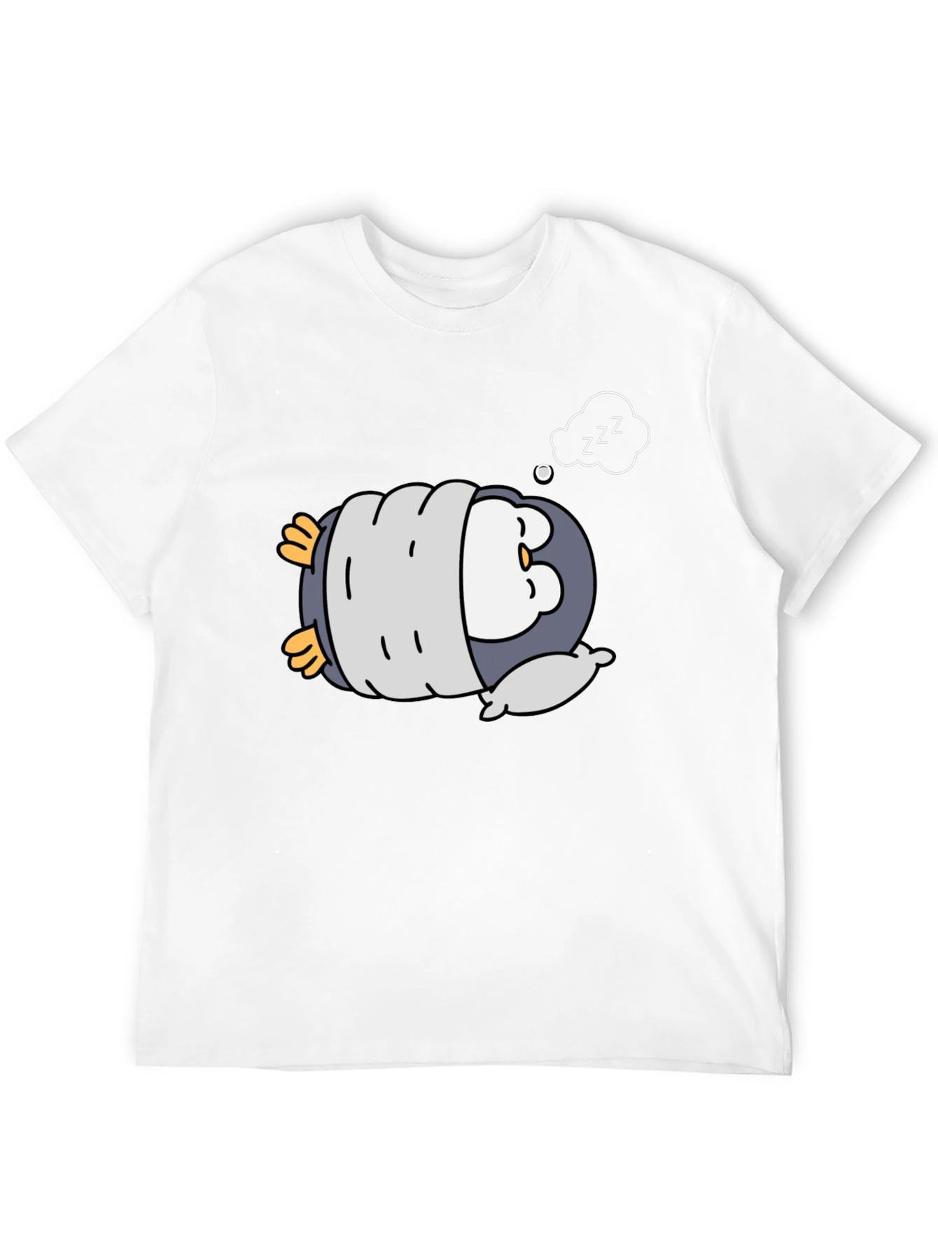 Cute Sleeping Penguin Black T-Shirt