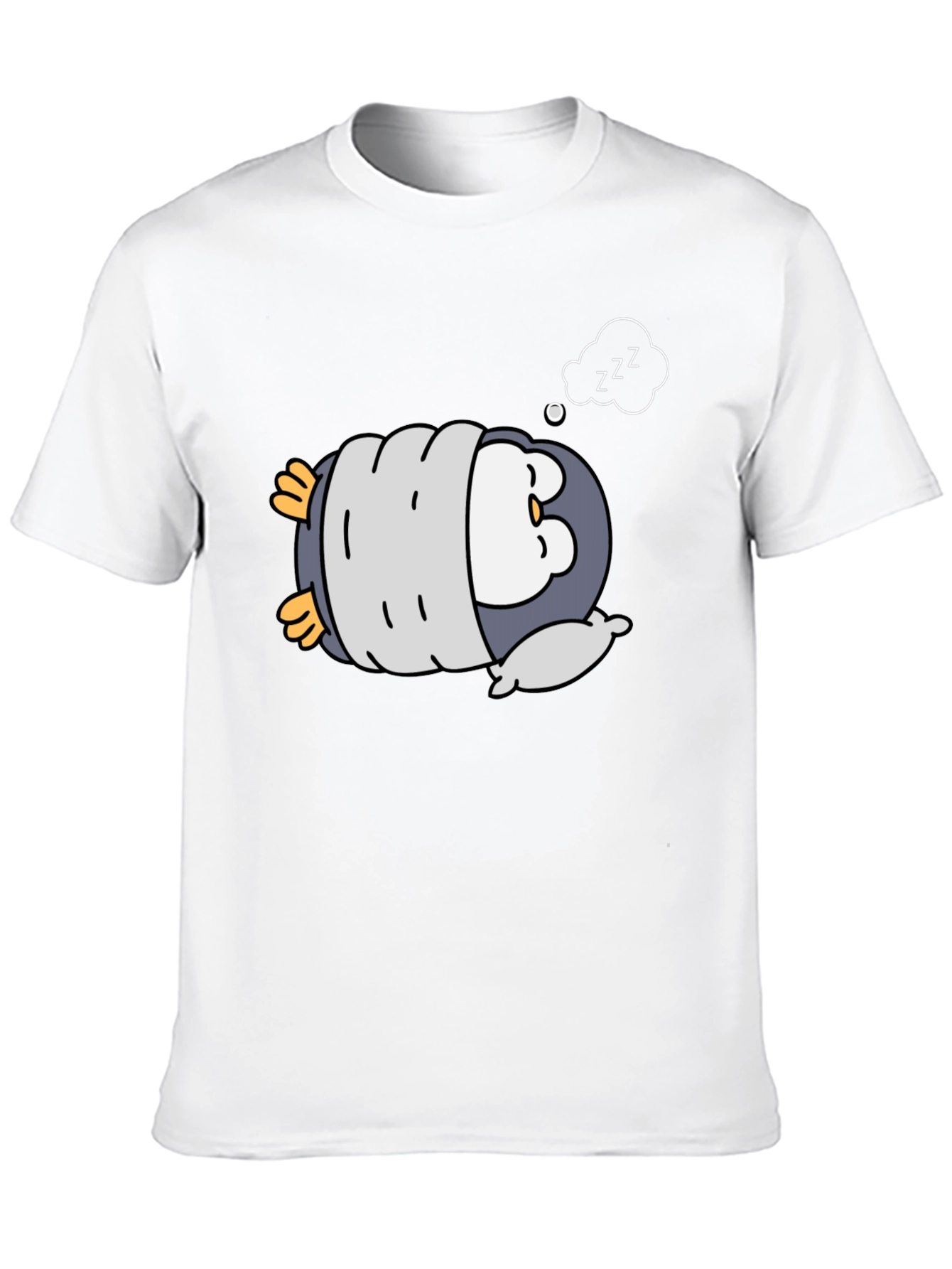 Cute Sleeping Penguin Black T-Shirt