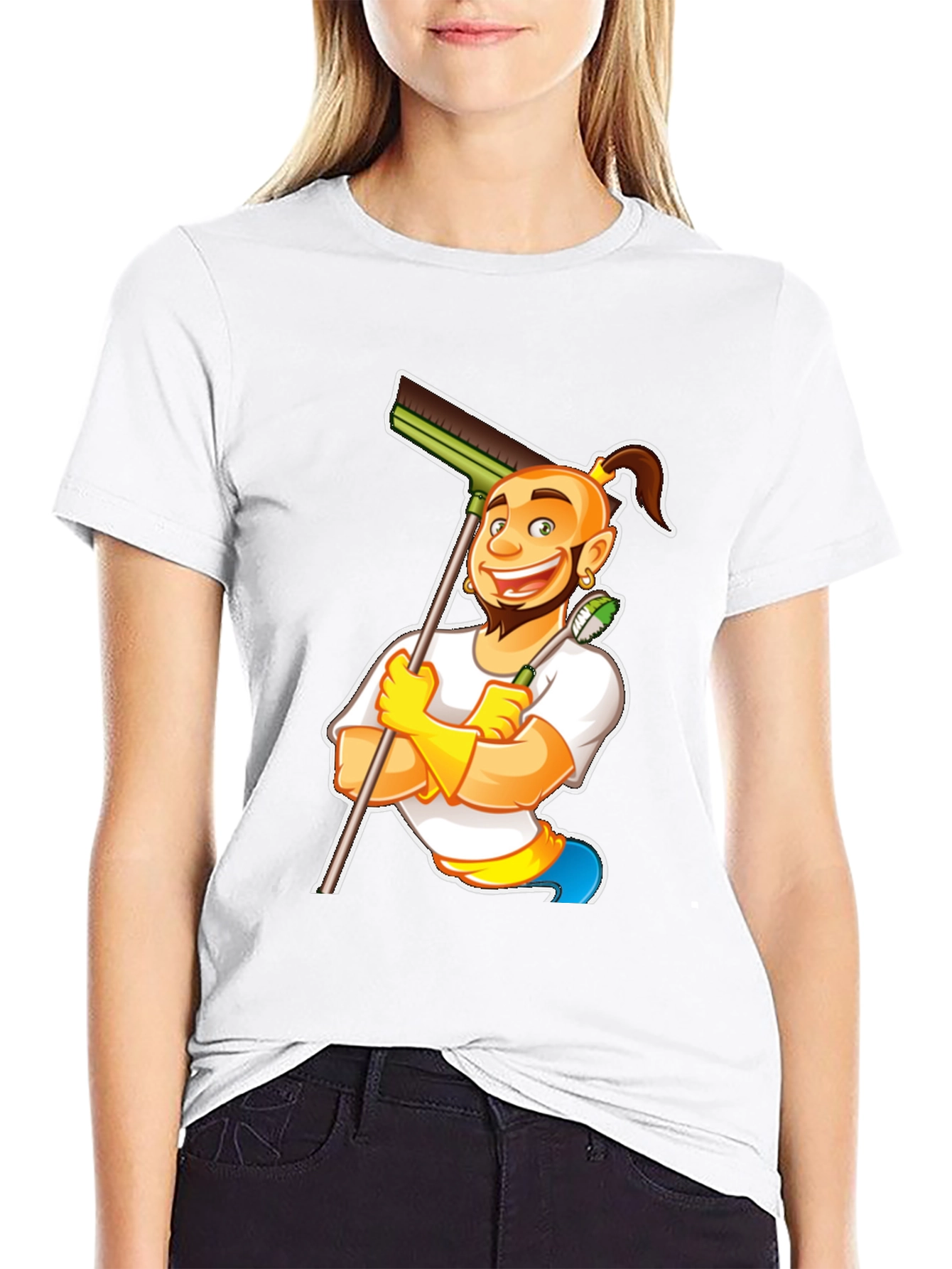 Funny Cleaning Cartoon T-Shirt