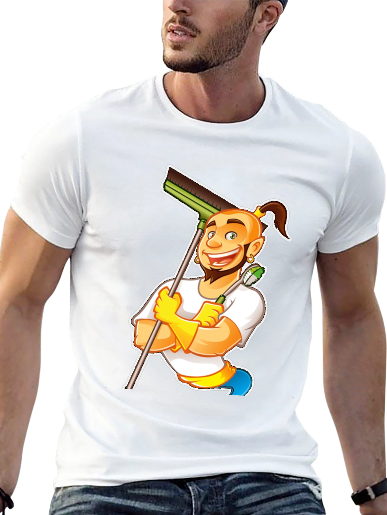 Funny Cleaning Cartoon T-Shirt