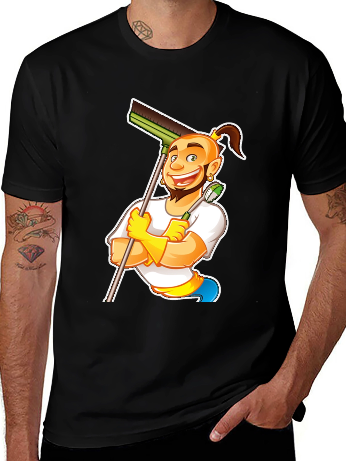 Funny Cleaning Cartoon T-Shirt