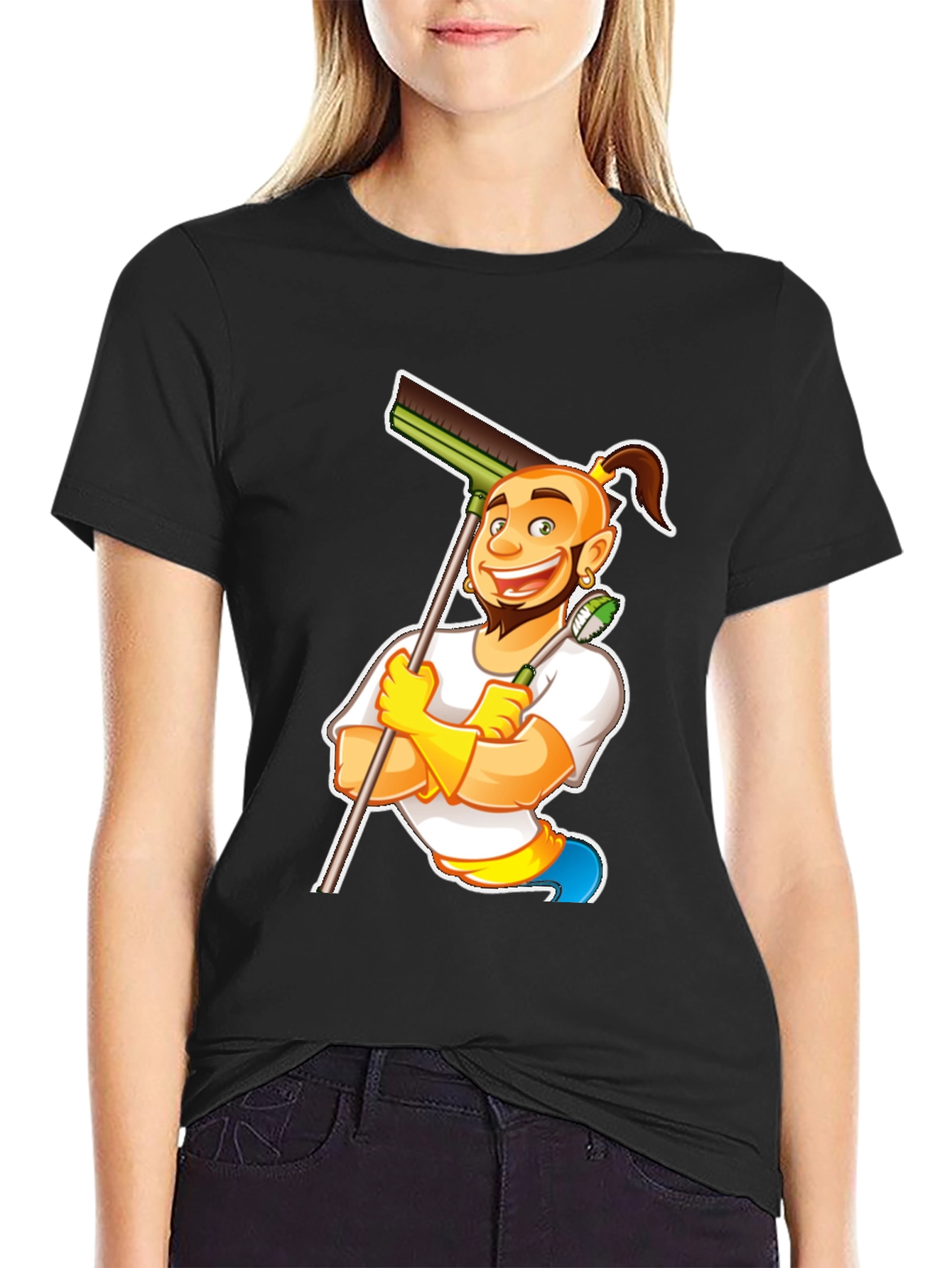 Funny Cleaning Cartoon T-Shirt