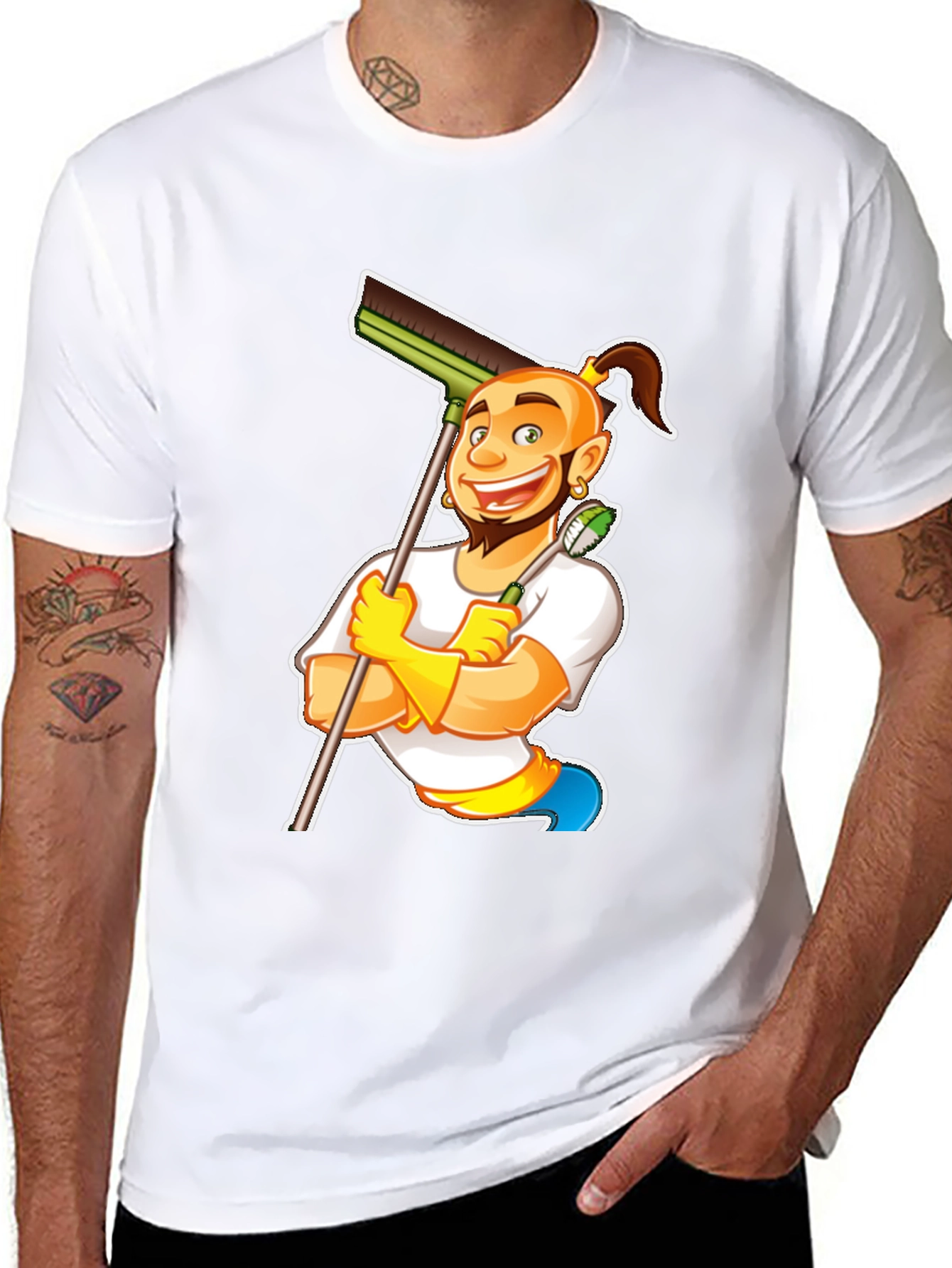 Funny Cleaning Cartoon T-Shirt