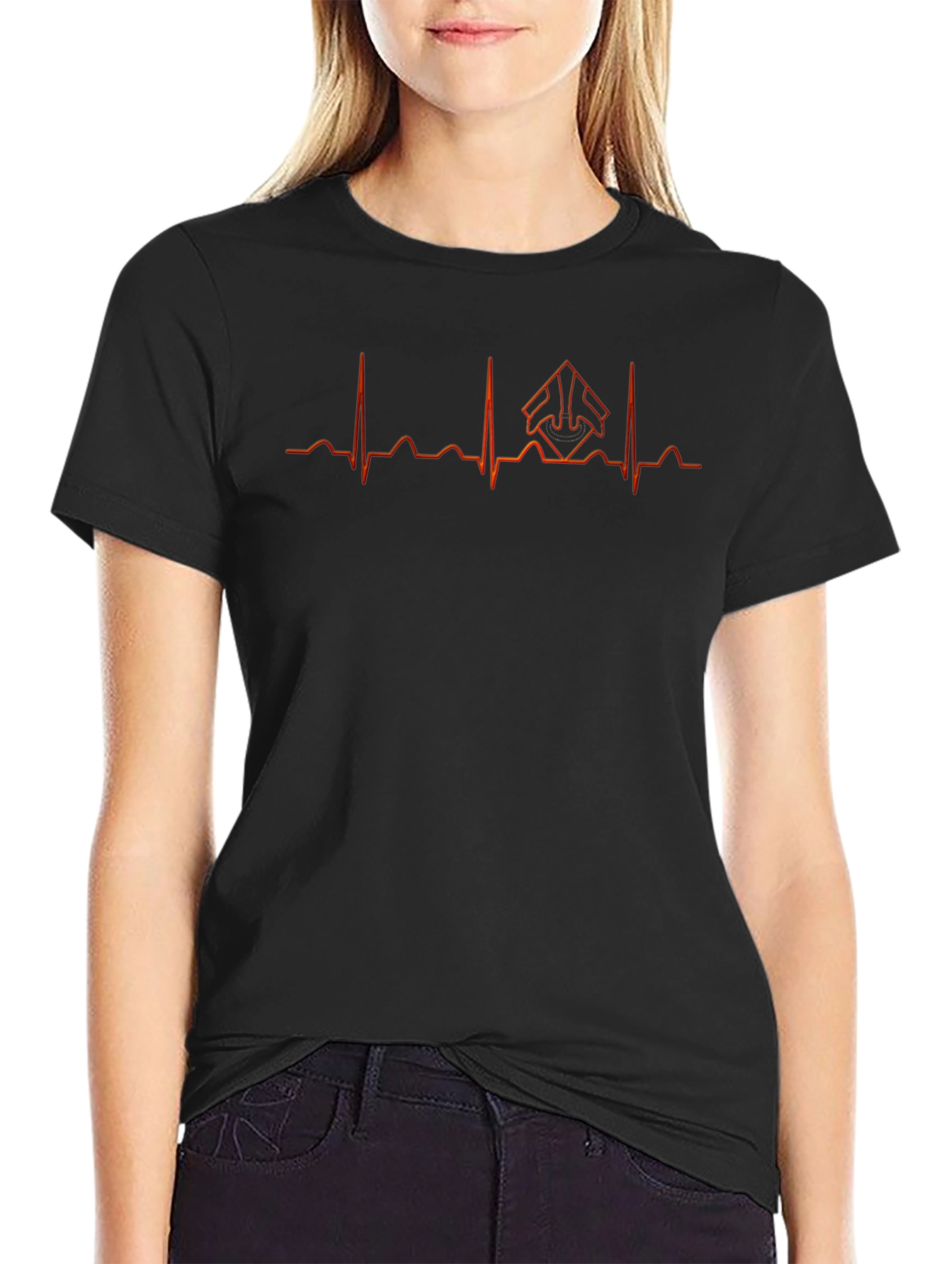 Heartbeat Kiteboarding Black T-Shirt