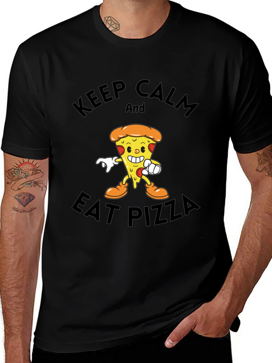 Keep Calm and Eat Pizza Graphic T-Shirt
