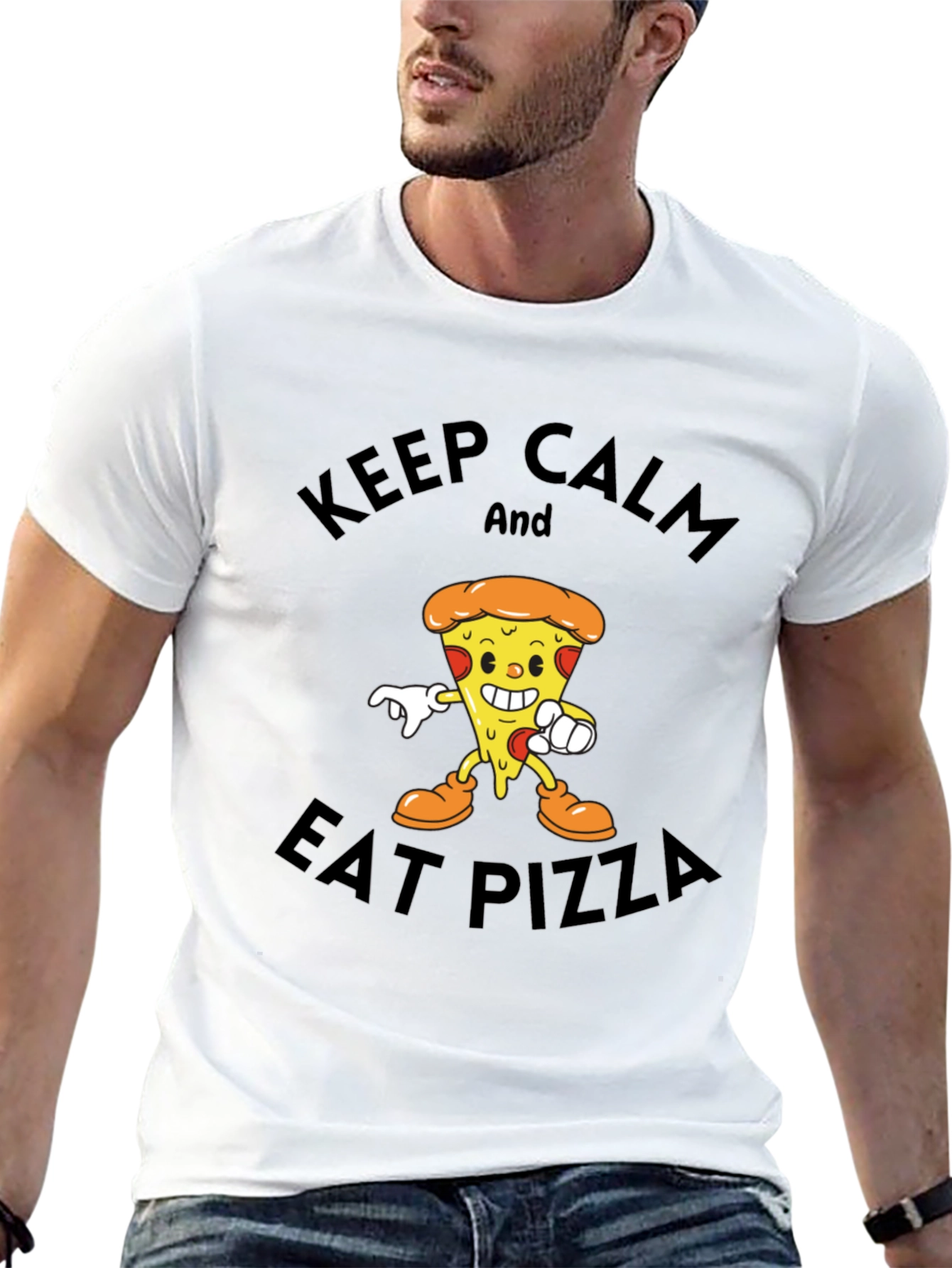 Keep Calm and Eat Pizza Graphic T-Shirt