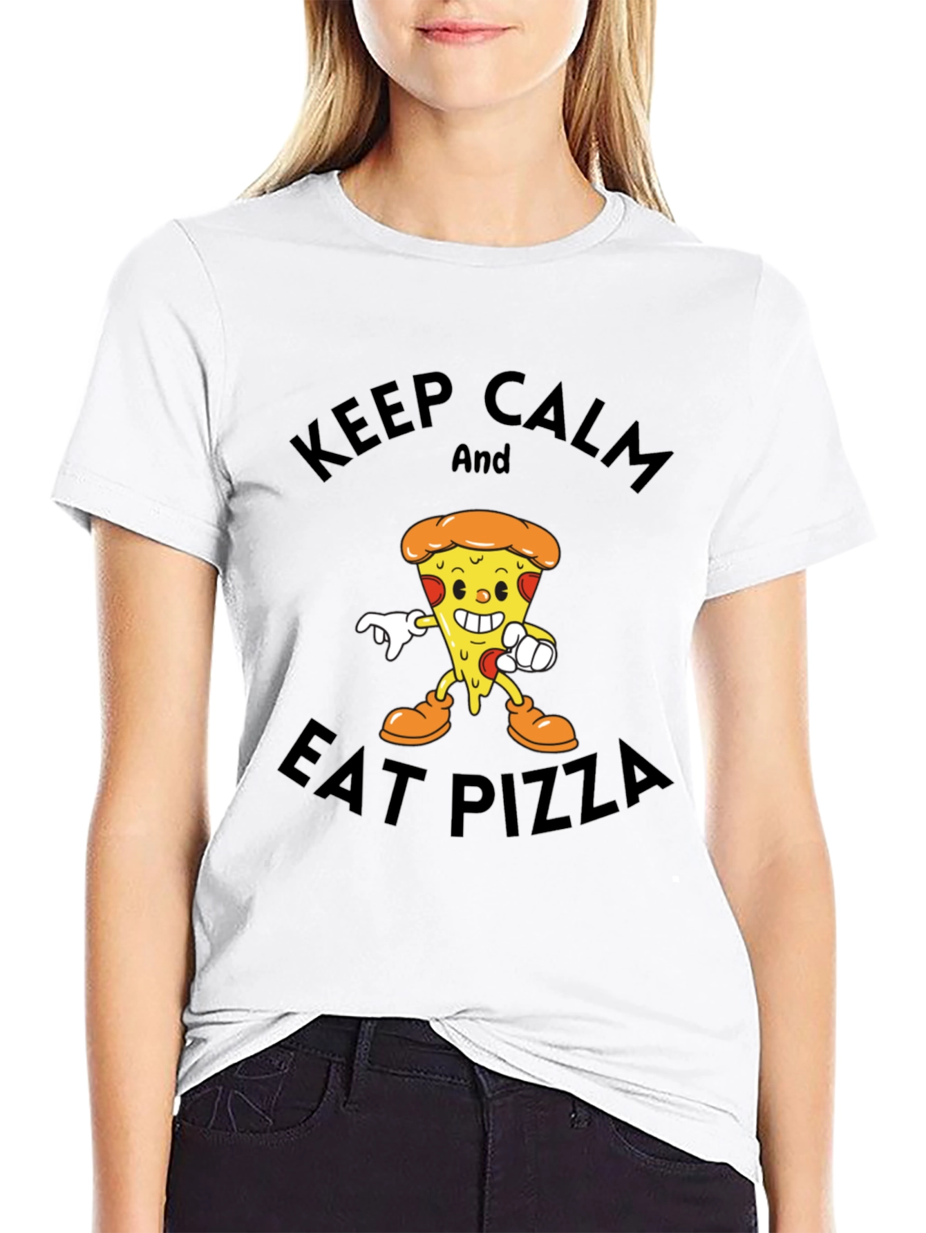Keep Calm and Eat Pizza Graphic T-Shirt