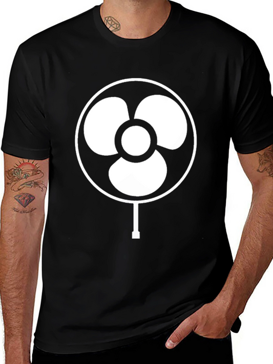 Retro Fan Graphic Tee - Cool Black T-Shirt