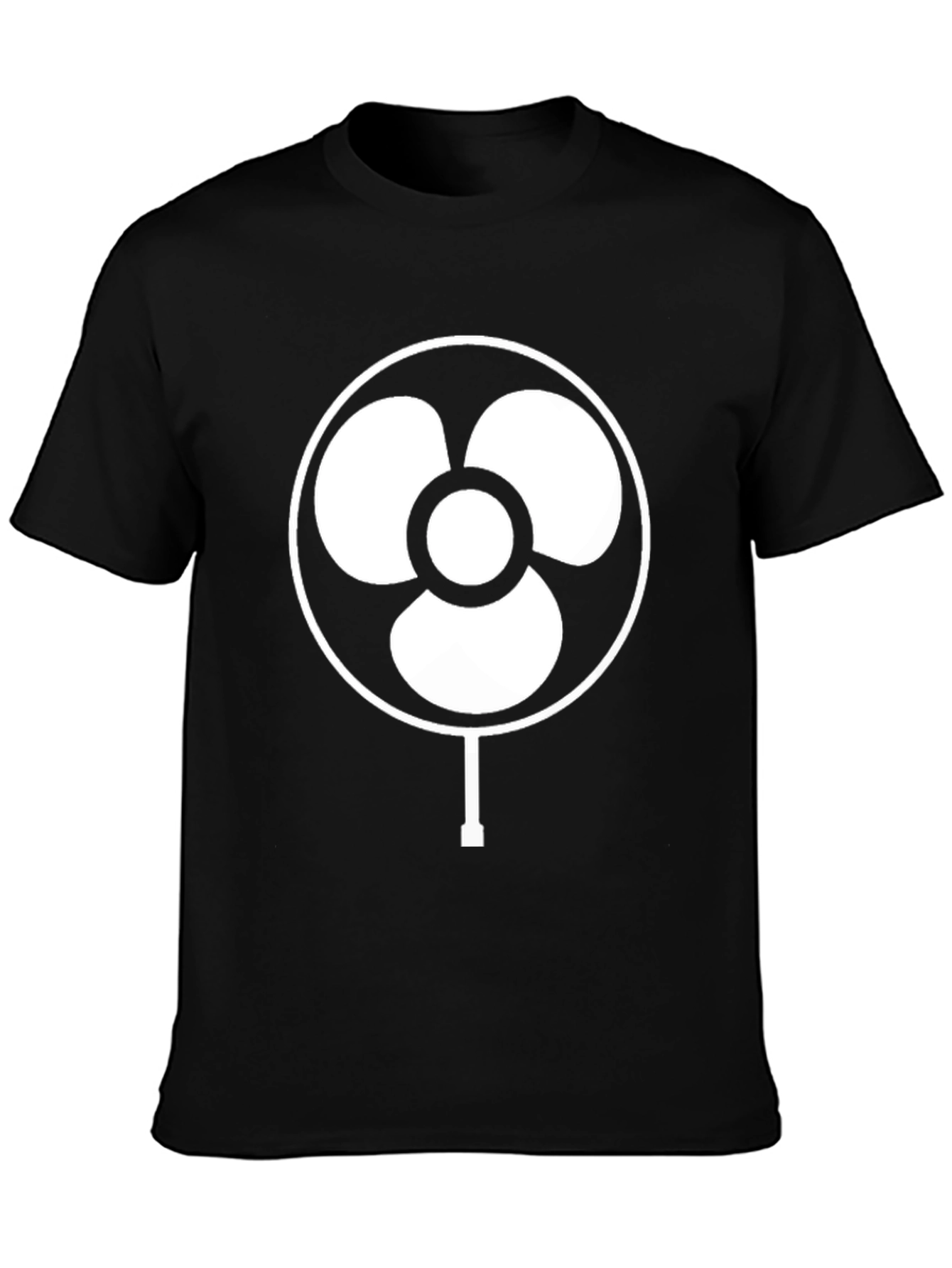 Retro Fan Graphic Tee - Cool Black T-Shirt